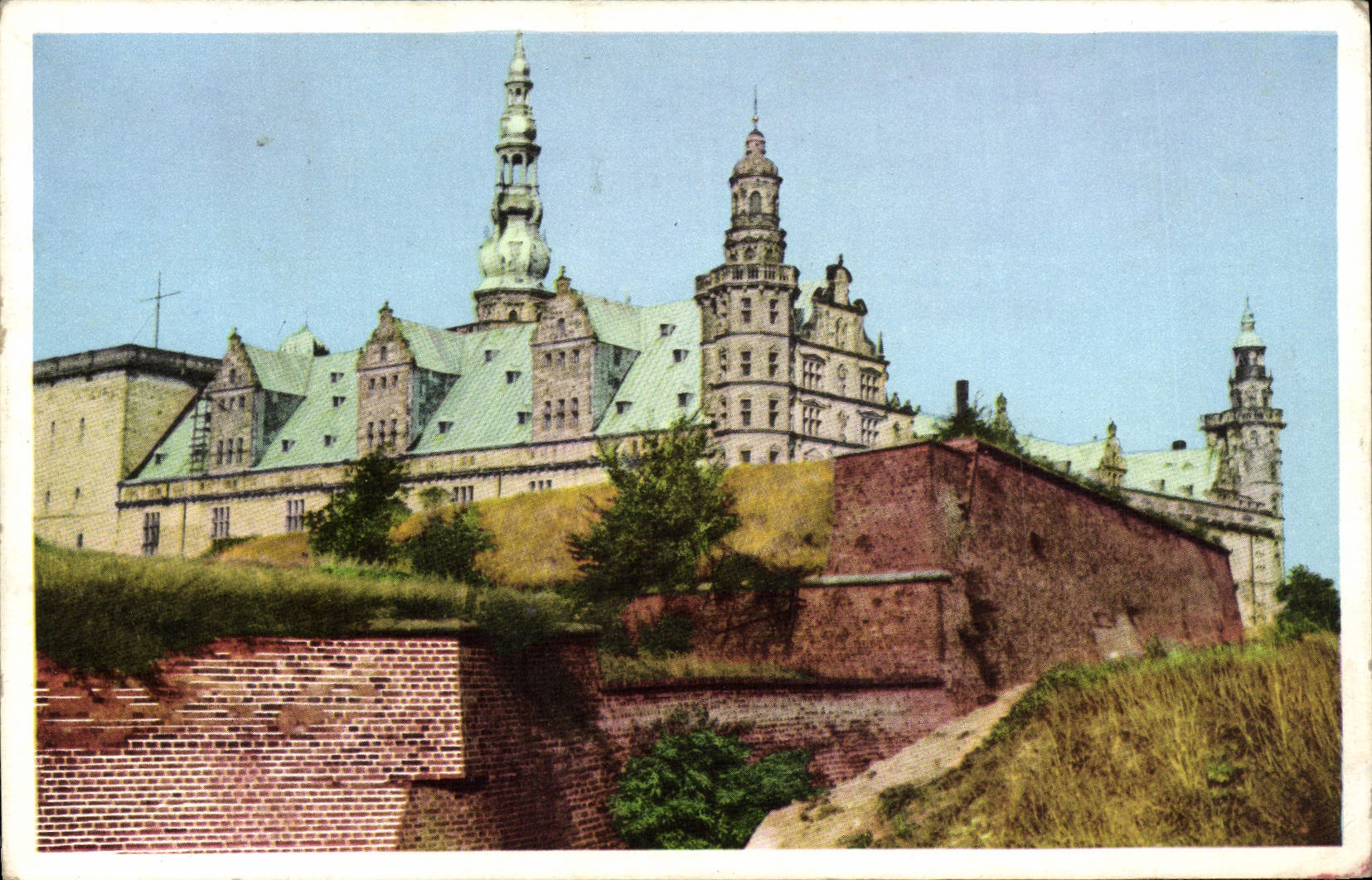 Ranura de Danmark Helsingor Kronborg de la POSTAL de la VENDIMIA