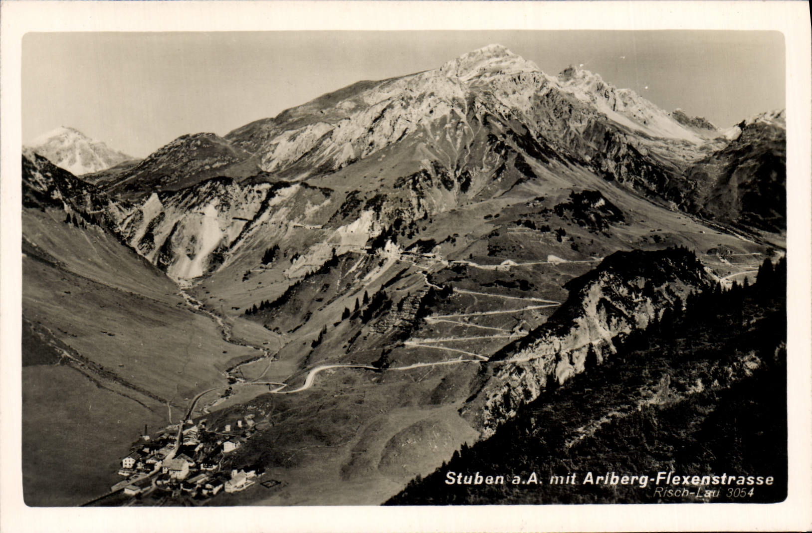 VINTAGE POSTCARD Stuben has MIT Ariberg Flexenstrasse