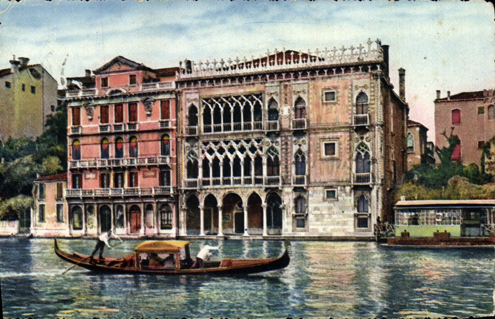 VINTAGE POSTCARD Venezia House of gold