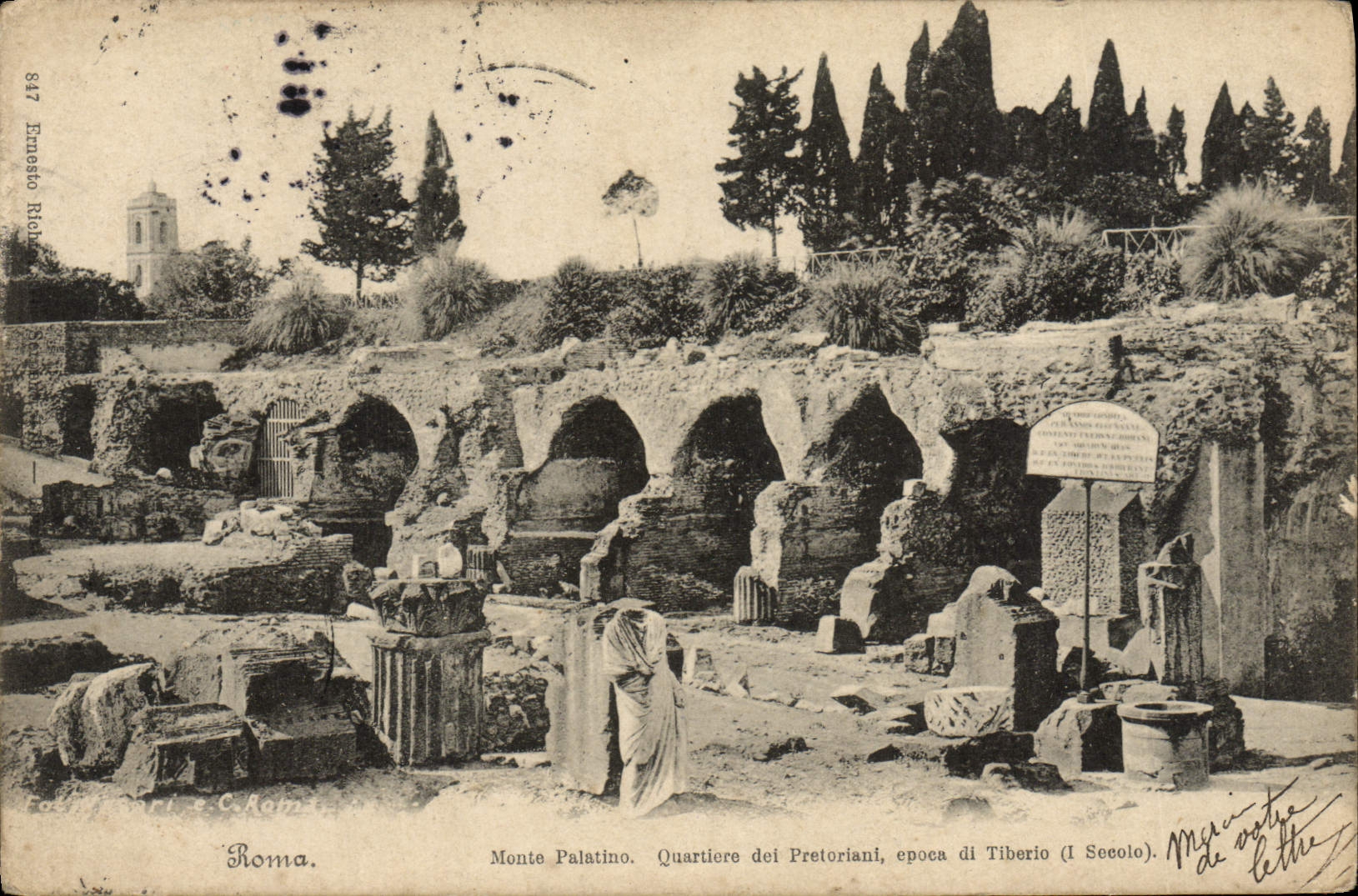La POSTAL Roma de la VENDIMIA monta el epoca di Tirberio de Palatino Quartiere Dei Pretoriani
