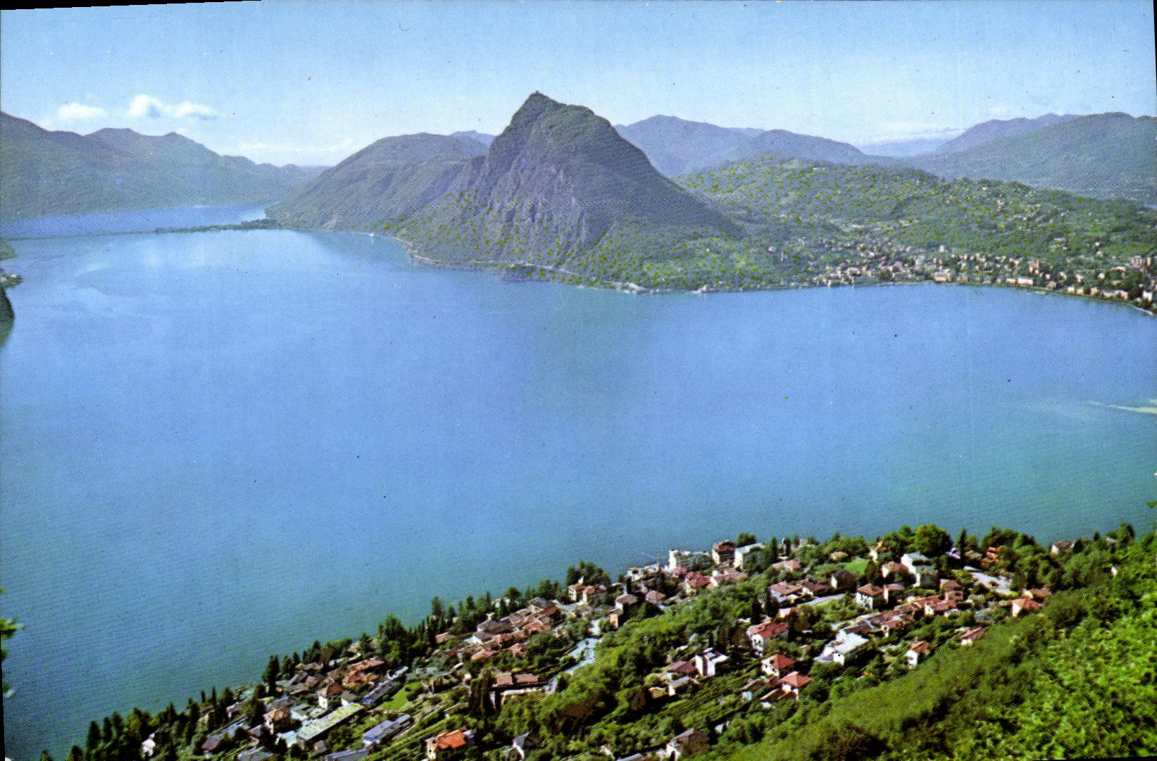 CPM Lugano Panorama Del Monte Bre con Ponte Du Melide Castegnola
