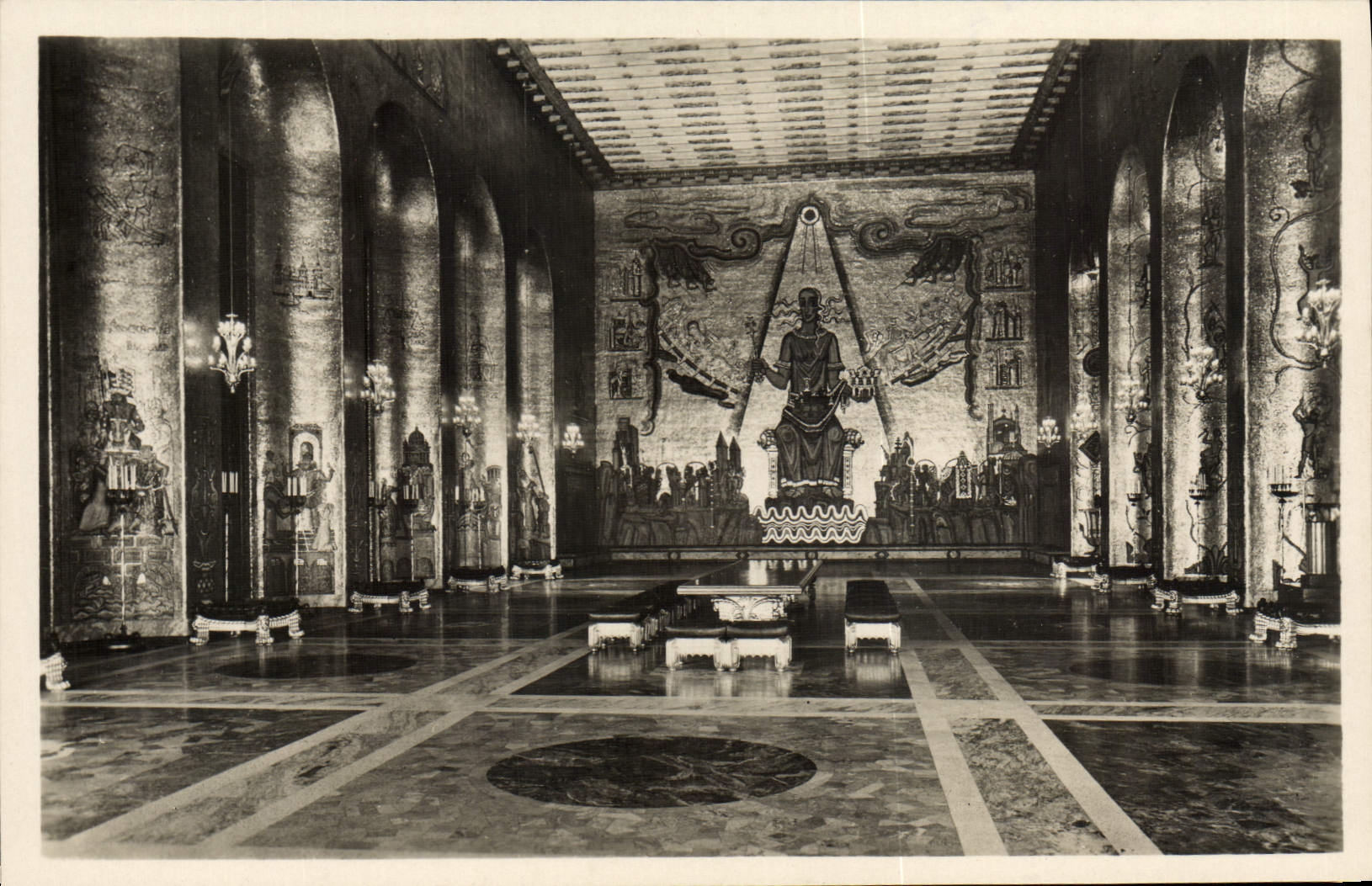 VINTAGE POSTCARD Stadshuset Stockholm Gyllene Salen Med Mosaiker