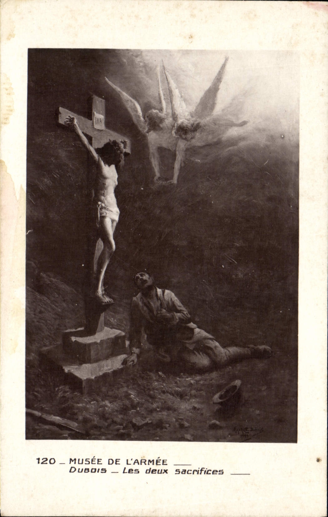 VINTAGE POSTCARD Museum Of the Dusois Army the Two Sacrifices Angels