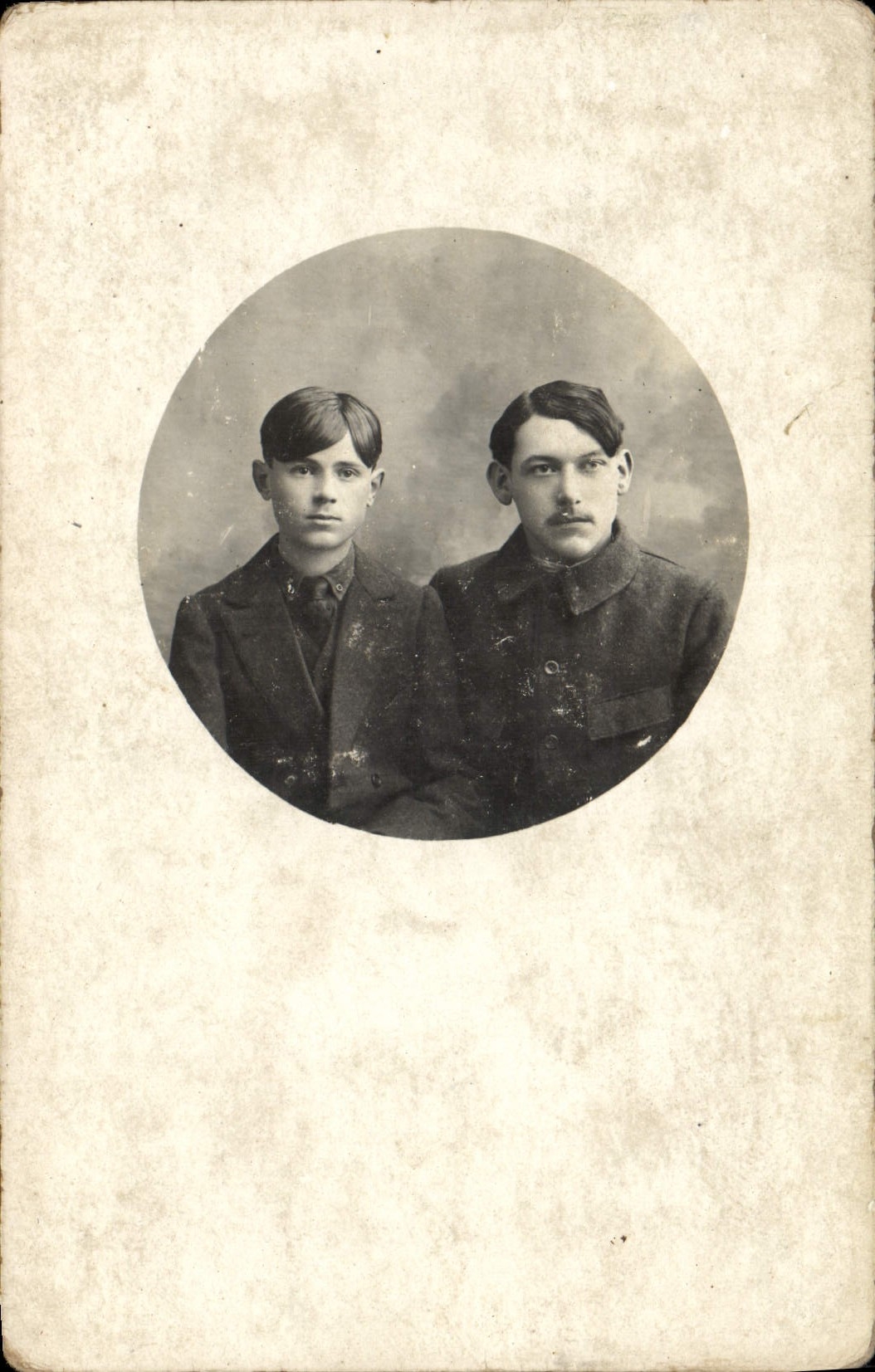 Real photo Man and child