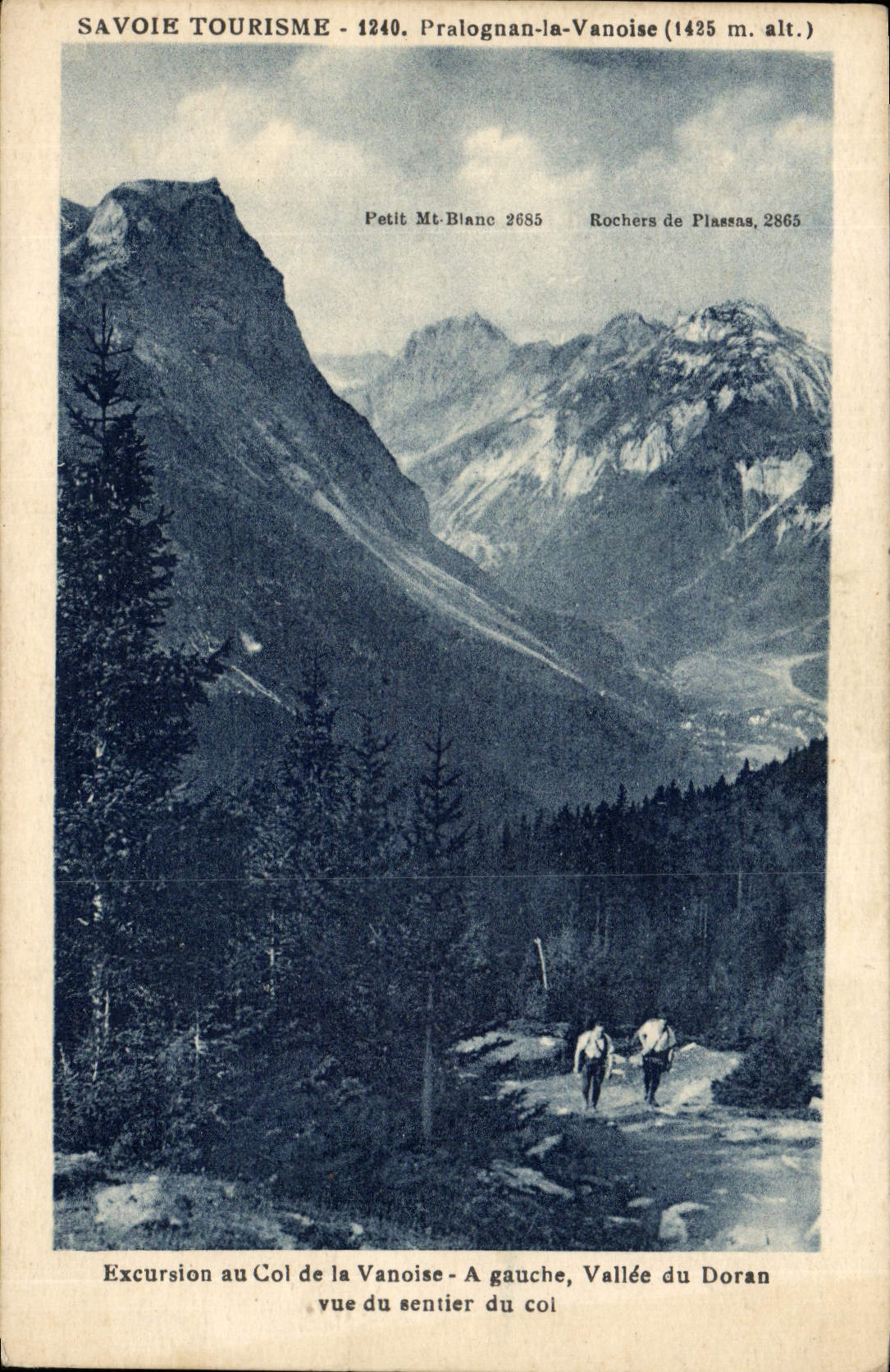 Excursión de Vanoise del turismo de Pralognan de la col rizada de la POSTAL de la VENDIMIA en ColDe Vanoise