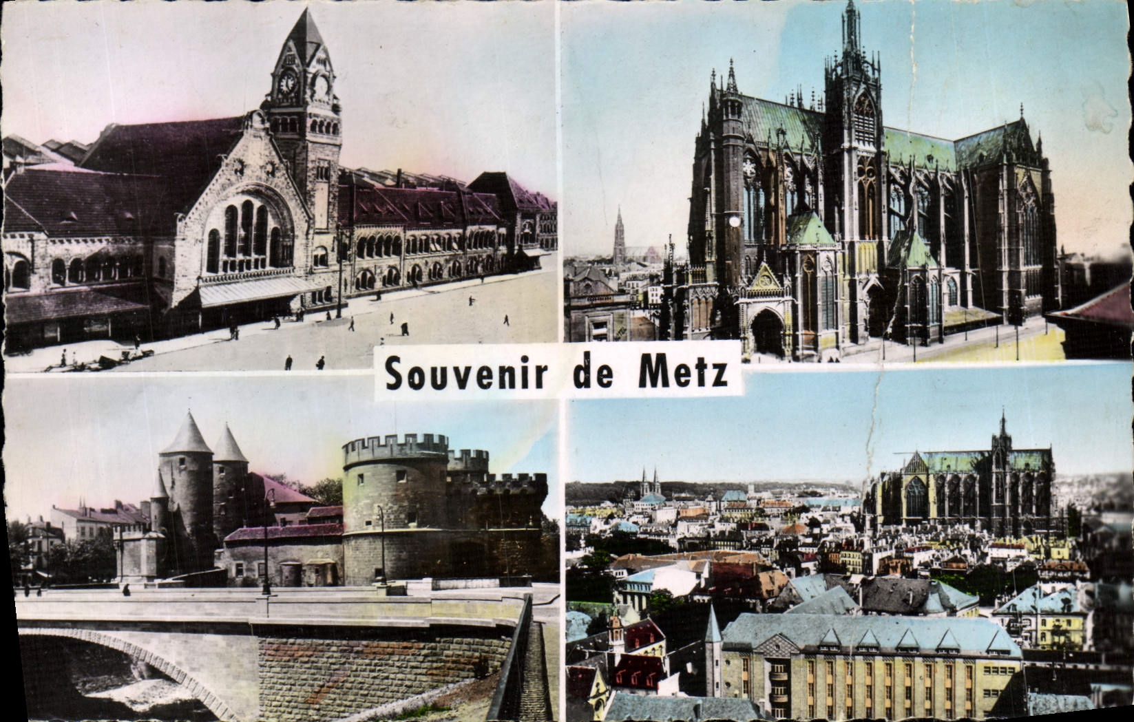 POSTAL MODERNA la catedral de Metz Gare lleva la opinión de los alemanes
