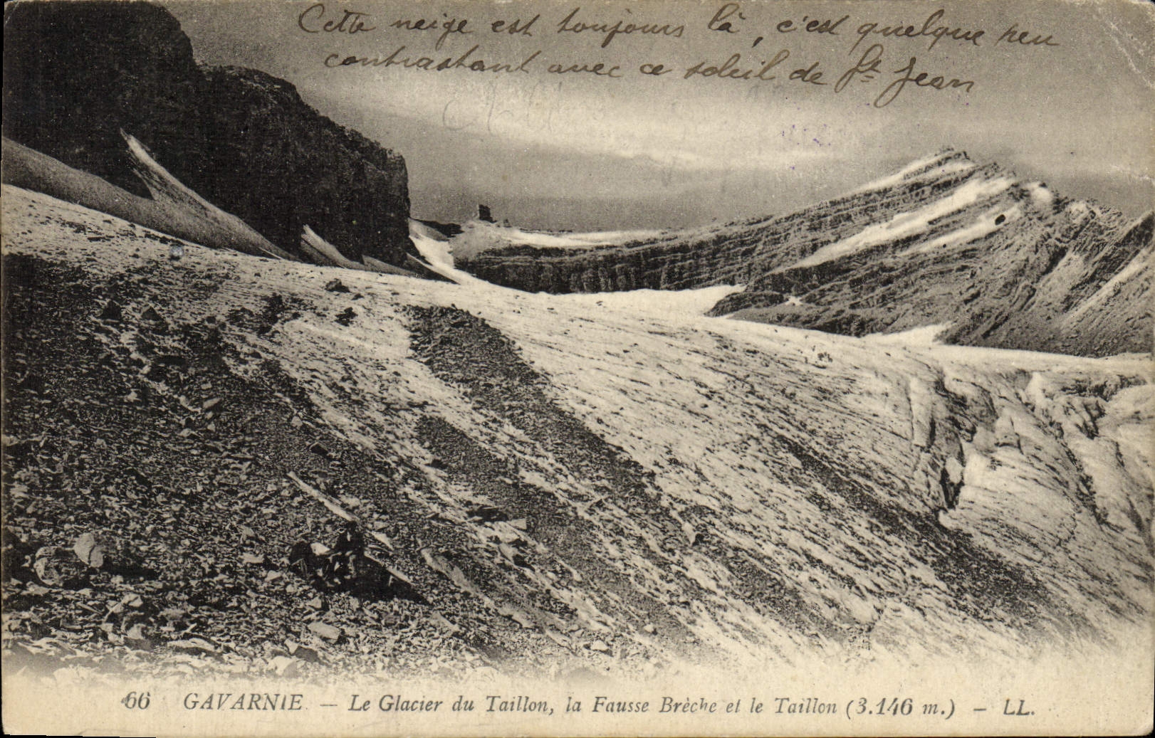 VINTAGE POSTCARD Gavarnie the Glacier Of Taillon the False Breach And Taillon