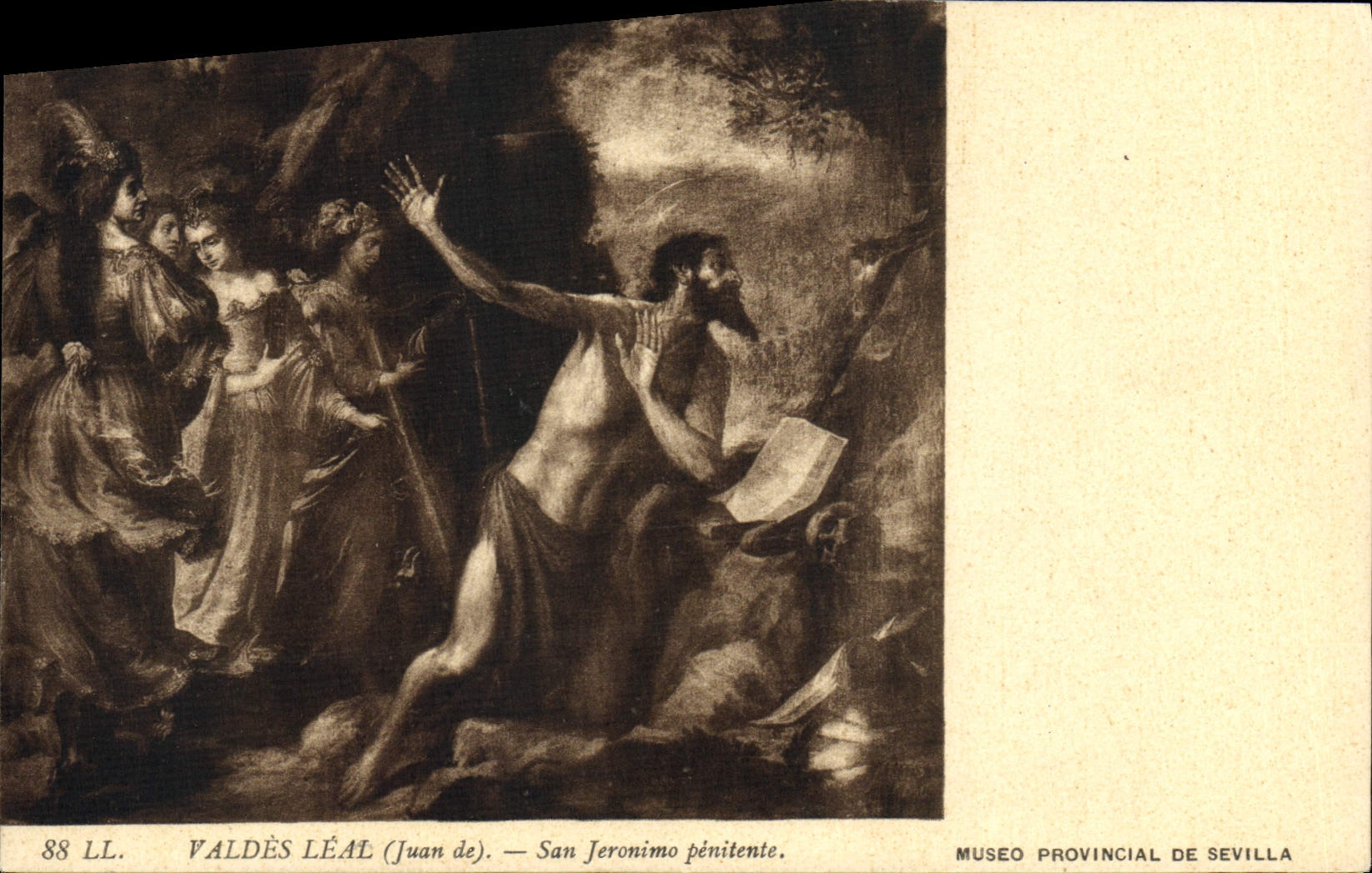 VINTAGE POSTCARD Valdes Leal San Jeronimo penitent Sevilla
