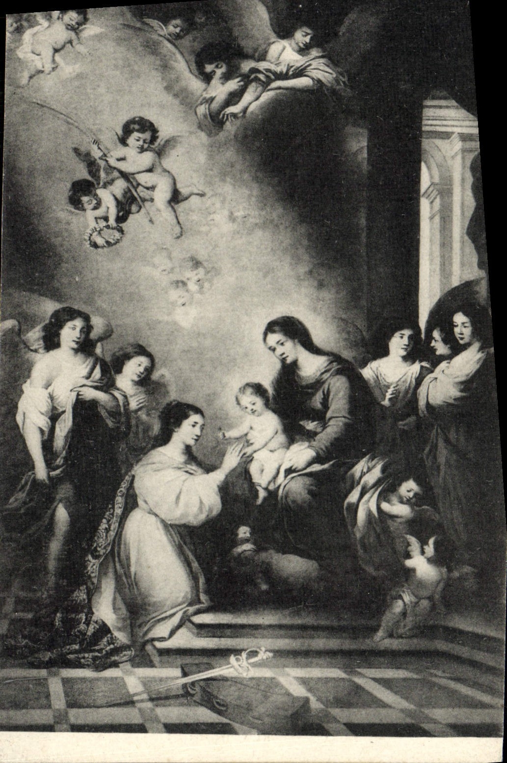 VINTAGE POSTCARD Obra Postuma De Murillo Santa Catalina Martir That Venerated itself In el Ex Convento De Capuchinos Cadiz