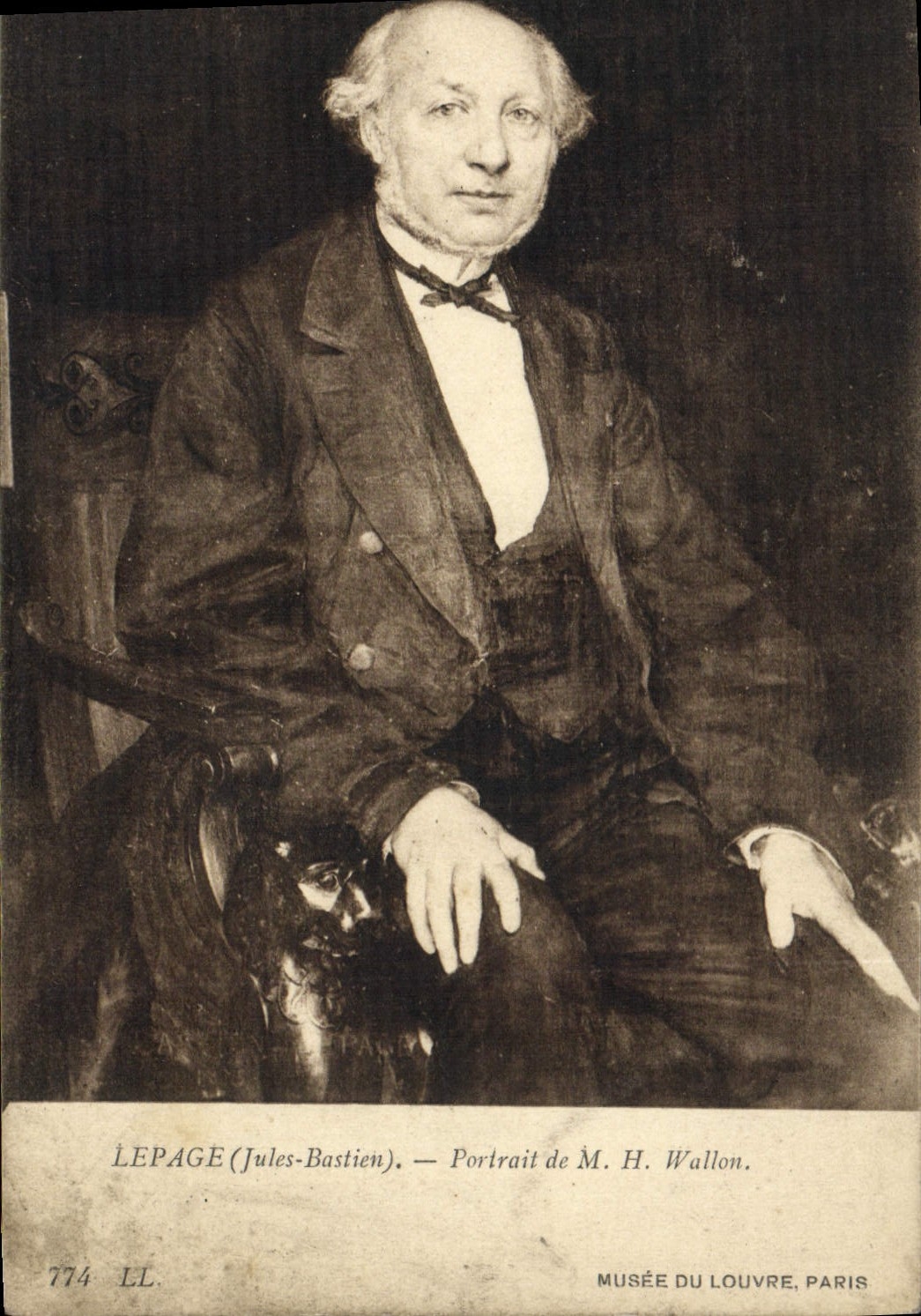 VINTAGE POSTCARD Lepage Portrait of MR. H Walloon Museum of Louvre Paris