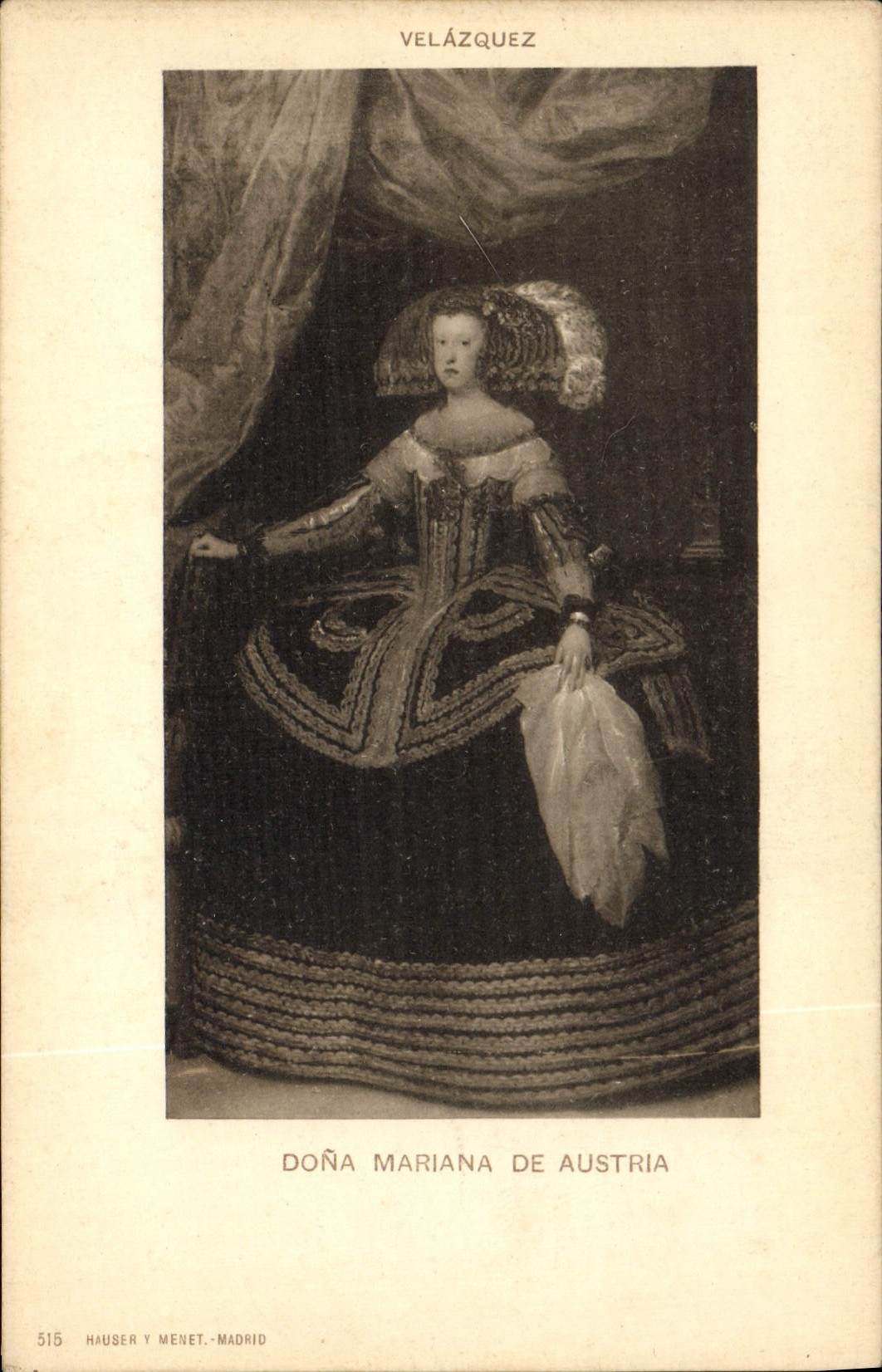VINTAGE POSTCARD Velazquez Gave Mariana De Austria