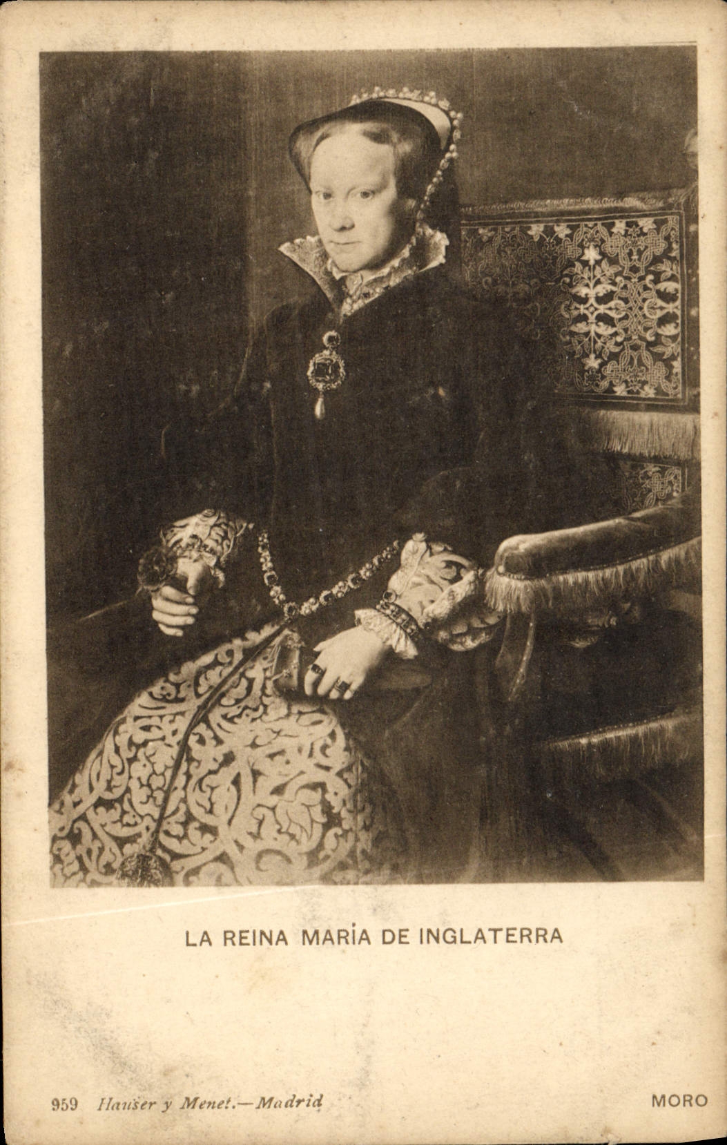 CPA La Reina Maria De inglaterra Madrid Moro