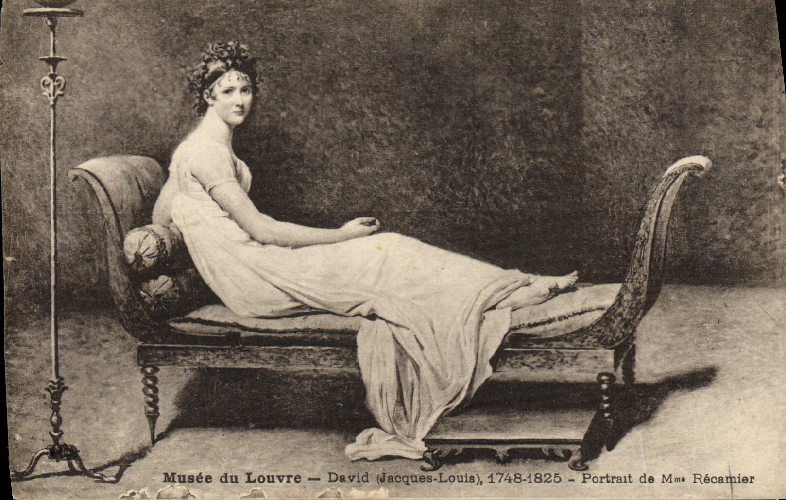 VINTAGE POSTCARD Museum Of Louvre David Portrait of Mrs. Recamier