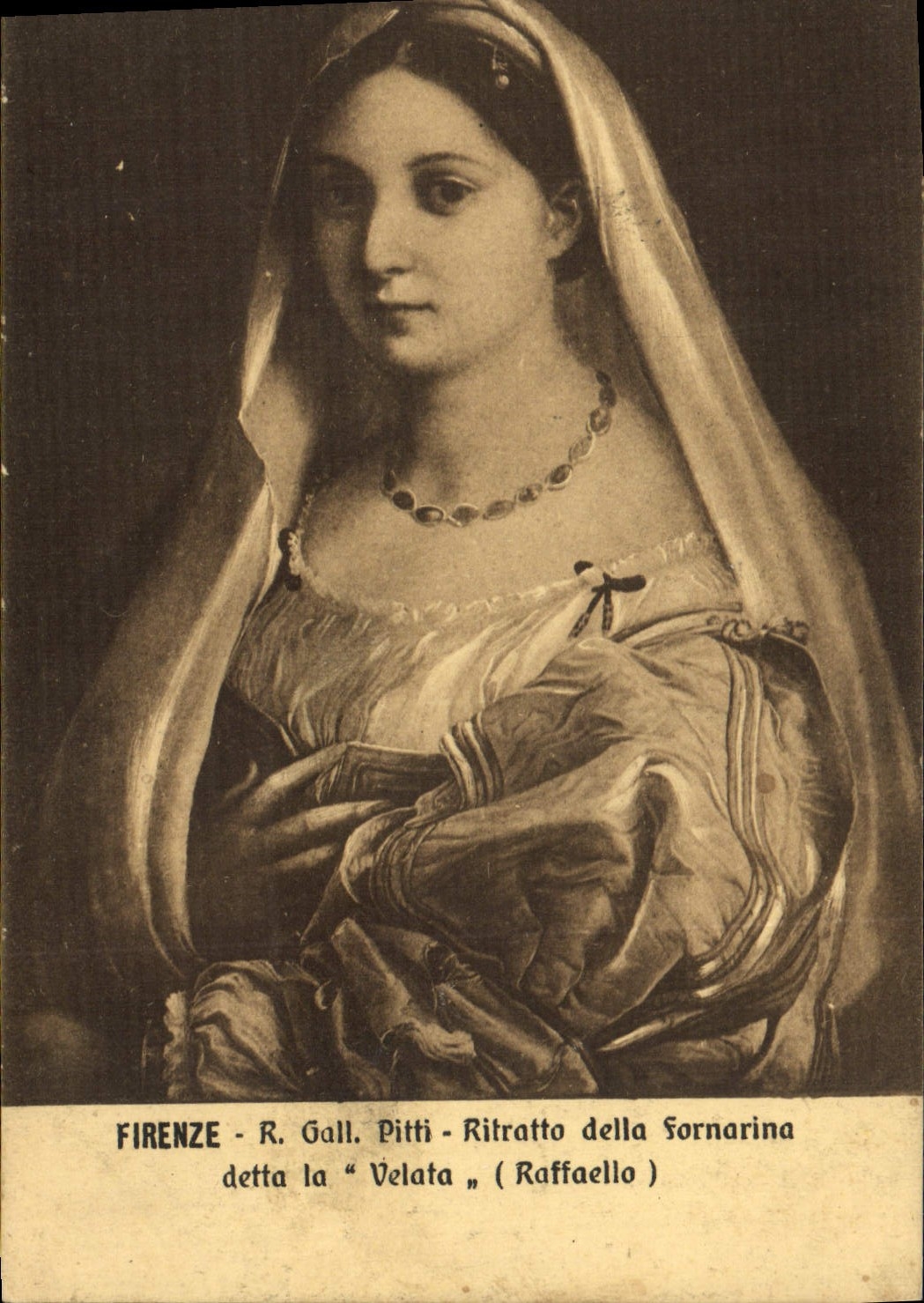 VINTAGE POSTCARD Firenze Ritratta della Fornarina detta Velata Raffaello