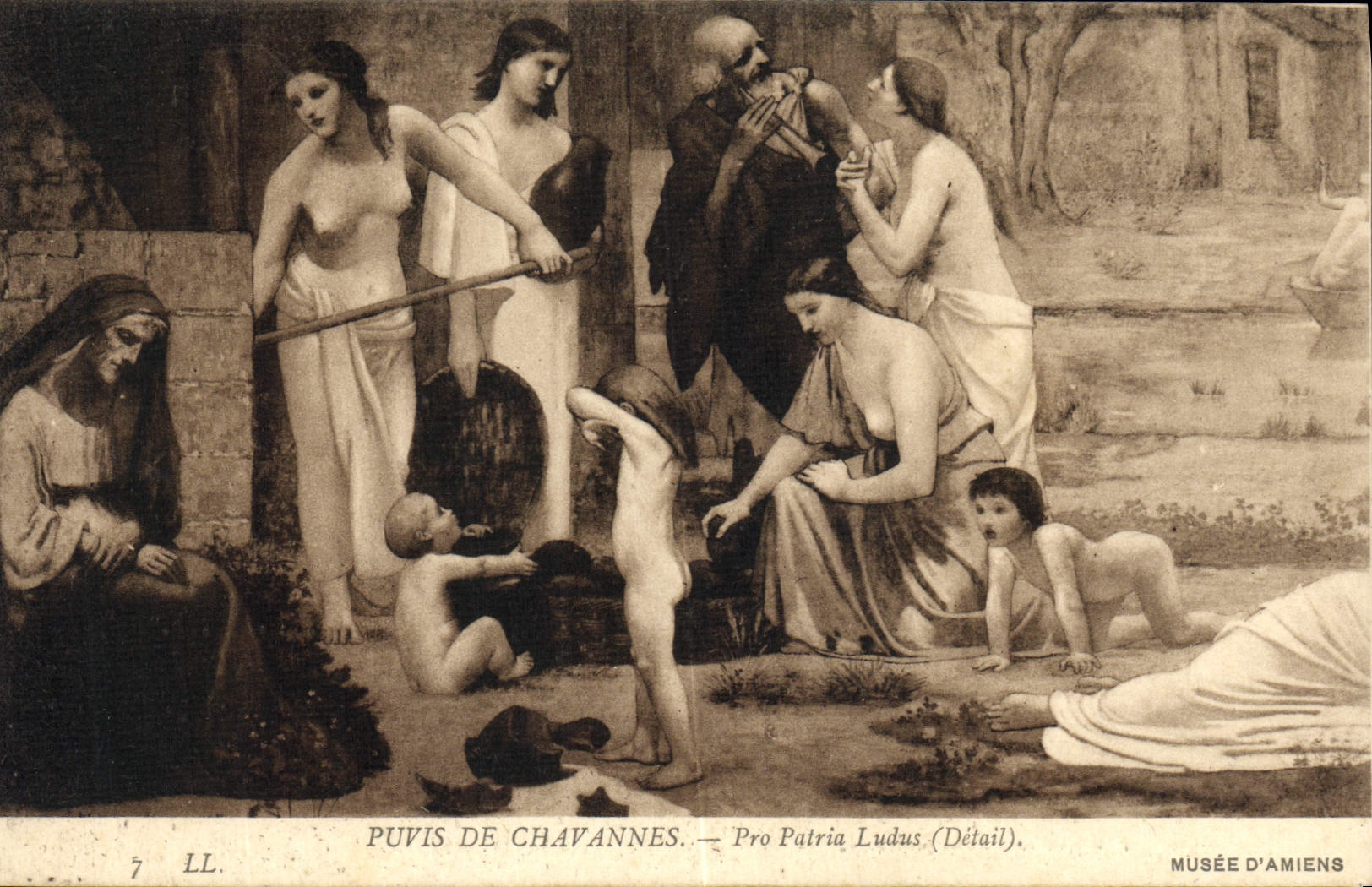 VINTAGE POSTCARD Puvis De Chavannes Pro Patria Ludus Museum of Amiens