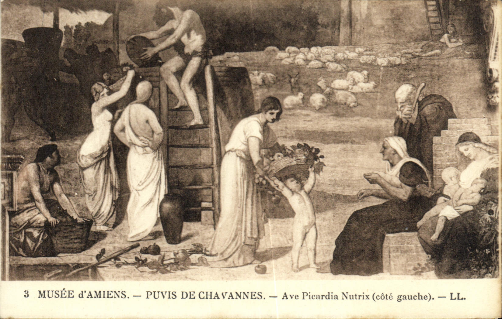 VINTAGE POSTCARD Museum of Amiens Puvis De Chavannes Ave Picardia Nutrix Left side