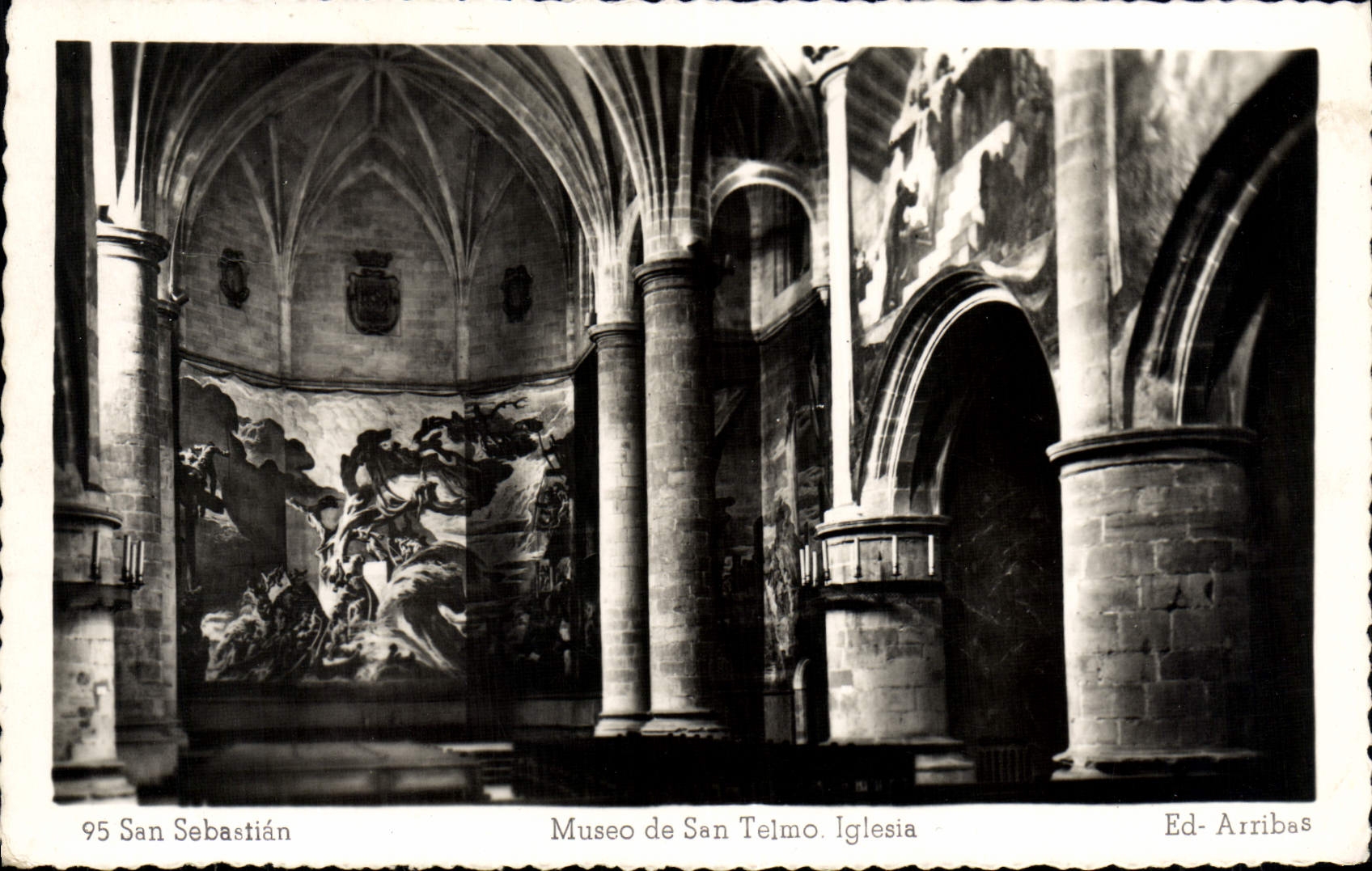 POSTAL MODERNA lglesia de San Sebastian Museo de San Telmo