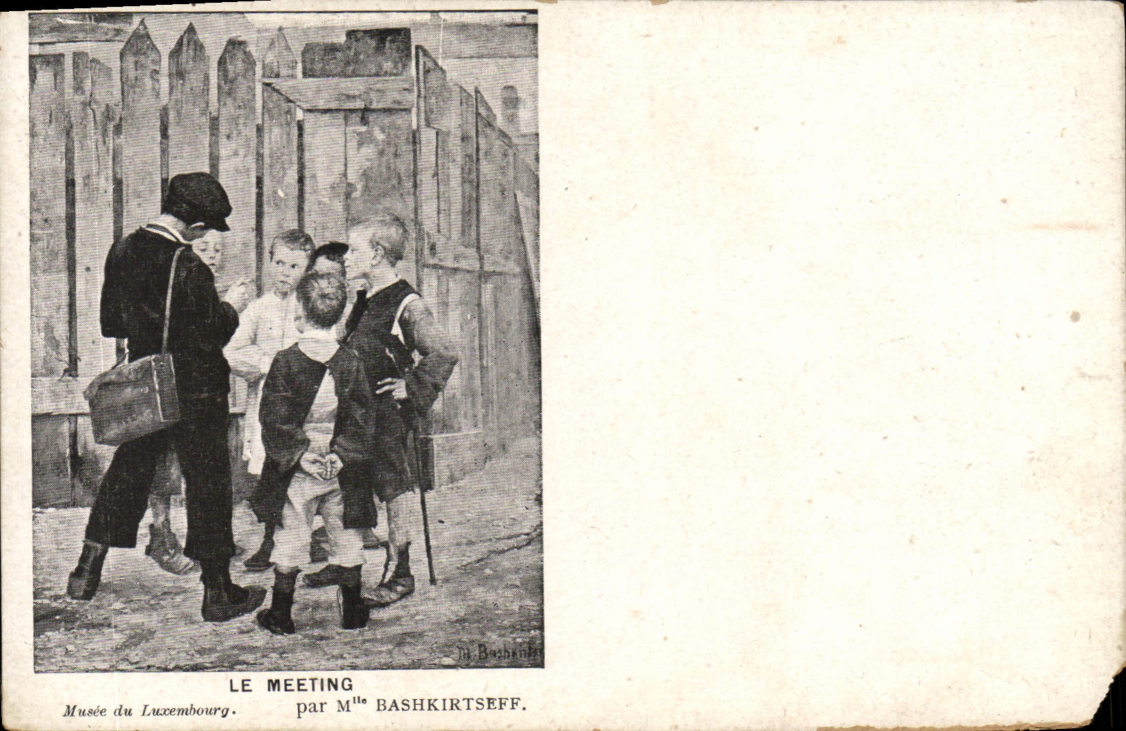 VINTAGE POSTCARD the Meeting Museum of Luxembourg Miss Bashkirtseff