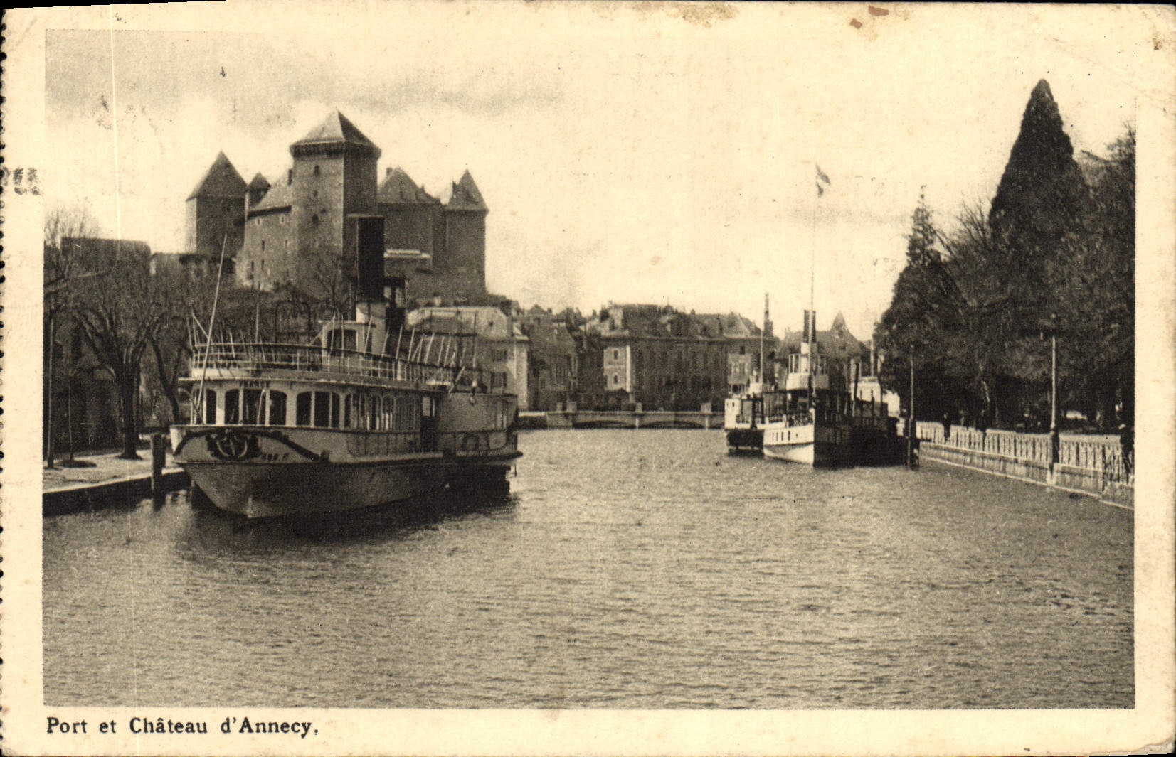 CPA Port et Chateau d'Annecy Bateau