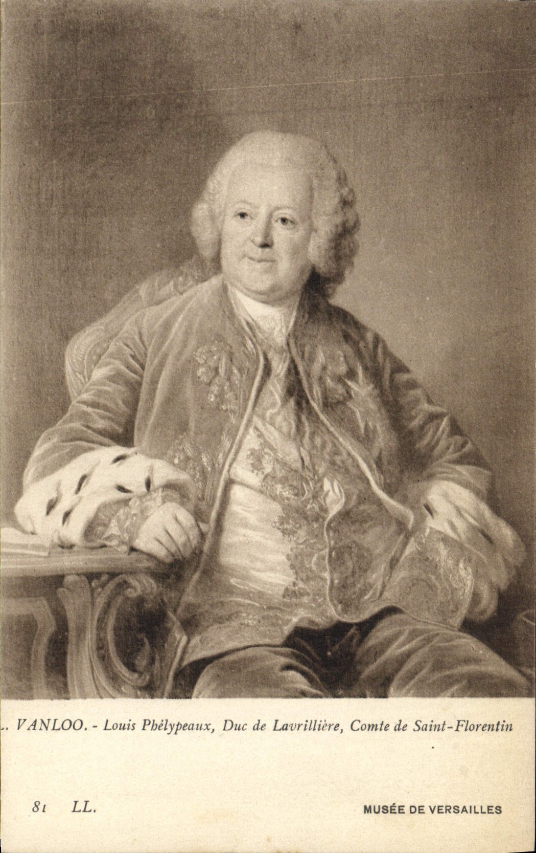 VINTAGE POSTCARD Vanloo Louis Phelypeaux Due of Lavrilliere Count de Saint Florentin Museum of Versailles