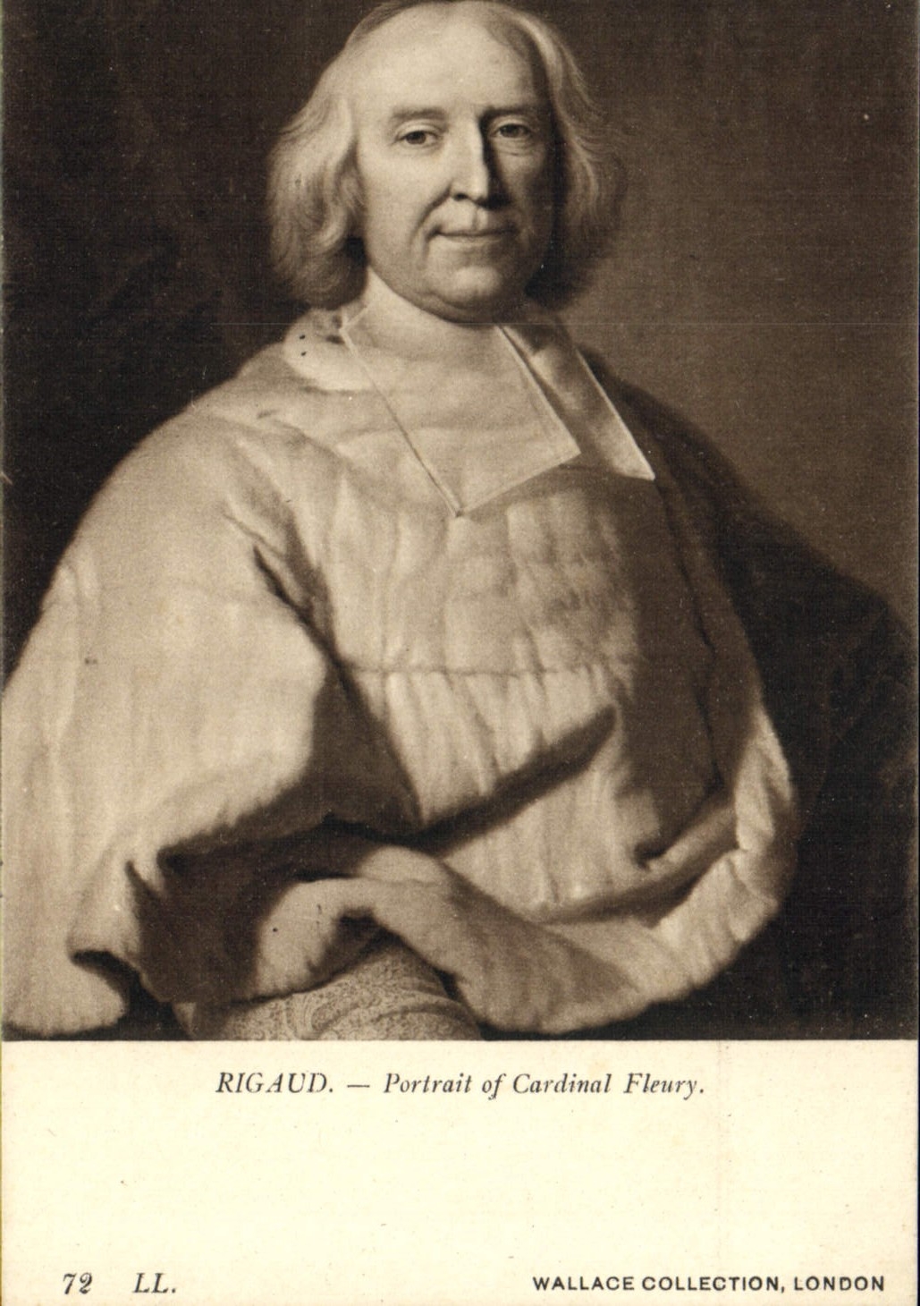 VINTAGE POSTCARD Stone Portrait off Cardinal Fleury Wallace London Collection