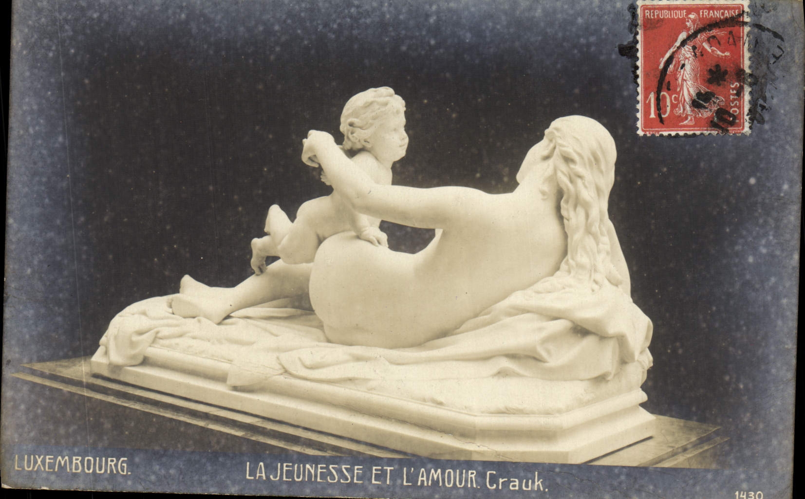VINTAGE POSTCARD Luxembourg youth and the Crauk love