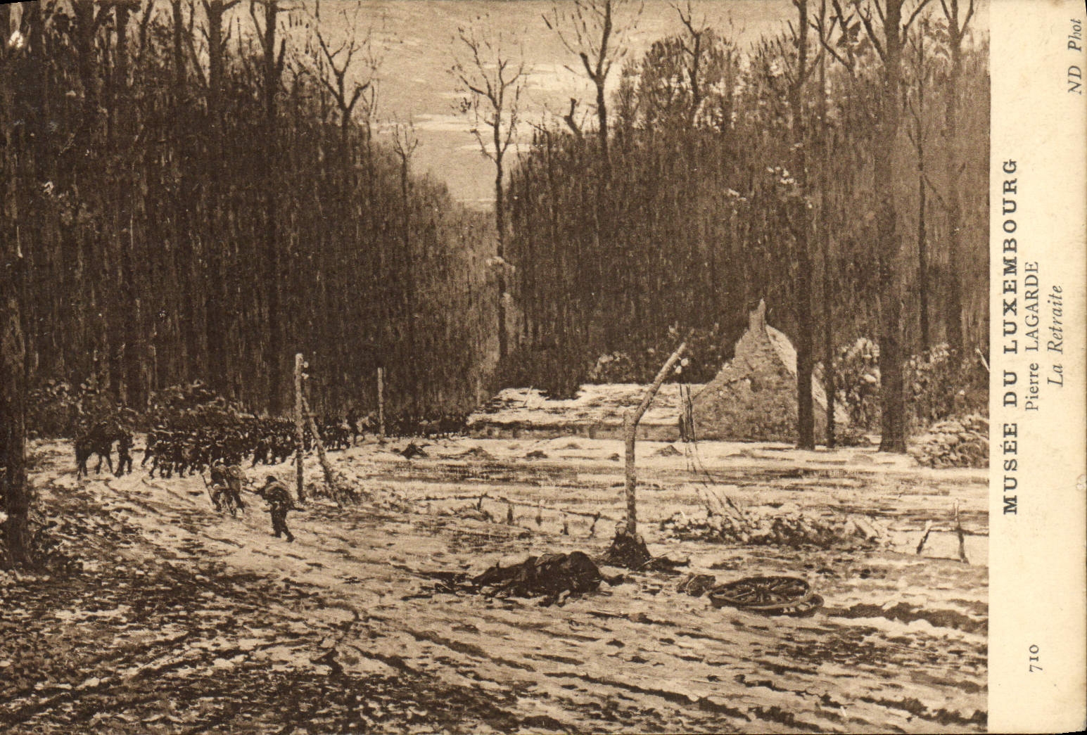 VINTAGE POSTCARD Museum of Luxembourg Pierre Lagarde the retirement