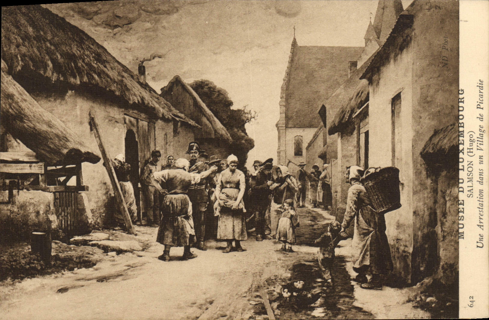 VINTAGE POSTCARD Museum Of Luxembourg Salmson an arrest in a village of Picardy Militaria