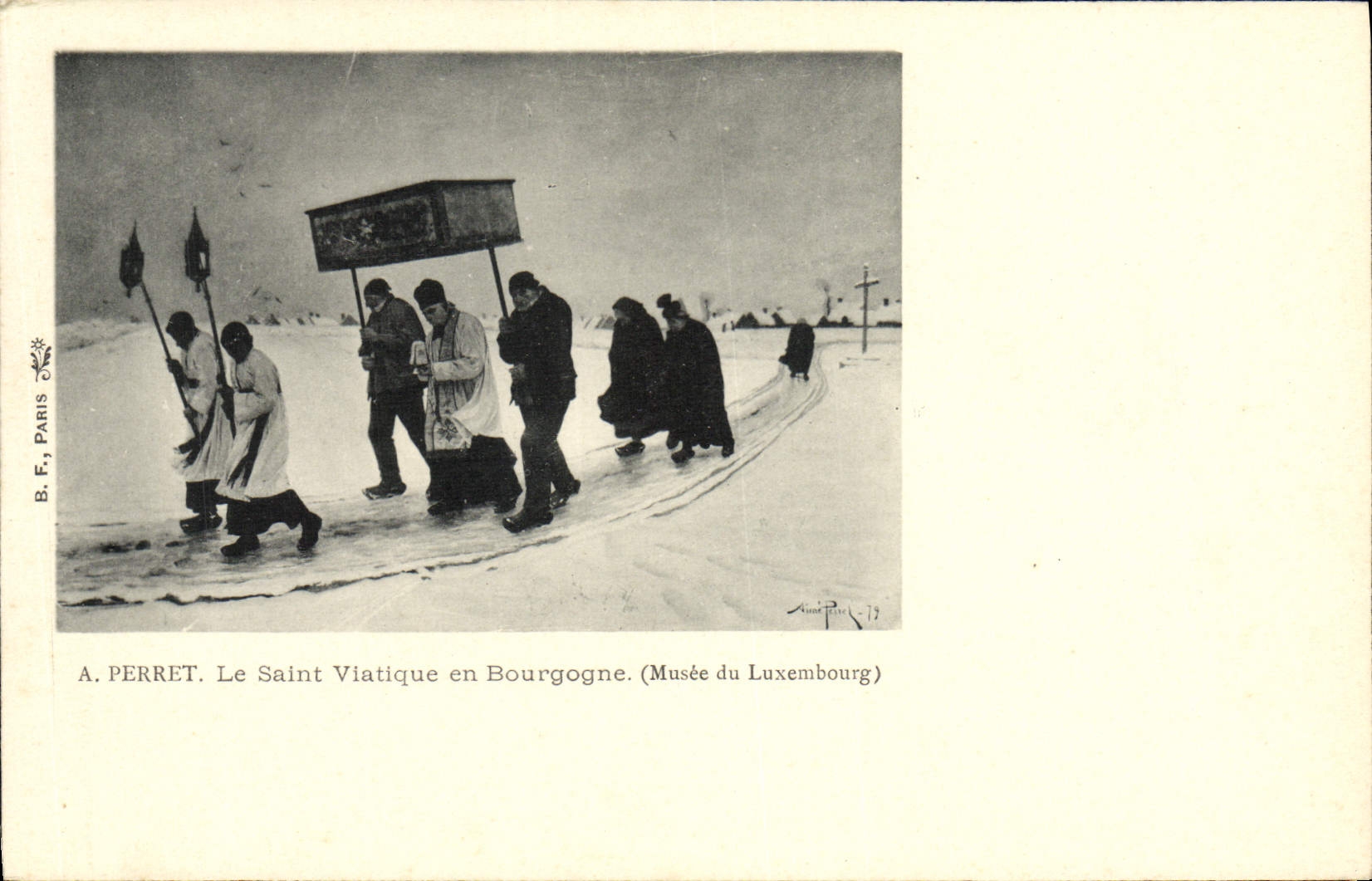 VINTAGE POSTCARD Paris Museum of Luxembourg Perret the saint Money in Burgundy