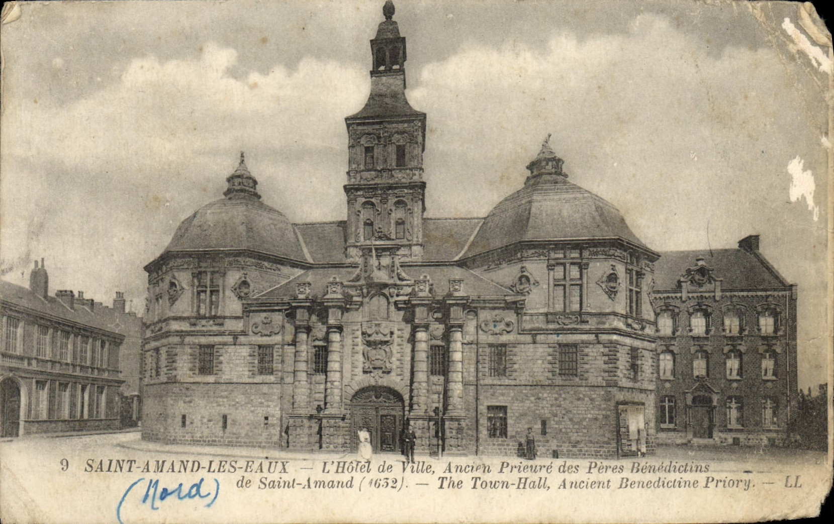 VINTAGE POSTCARD Holy Amand Water the Old Town hall Prioress of the Fathers Benedictines