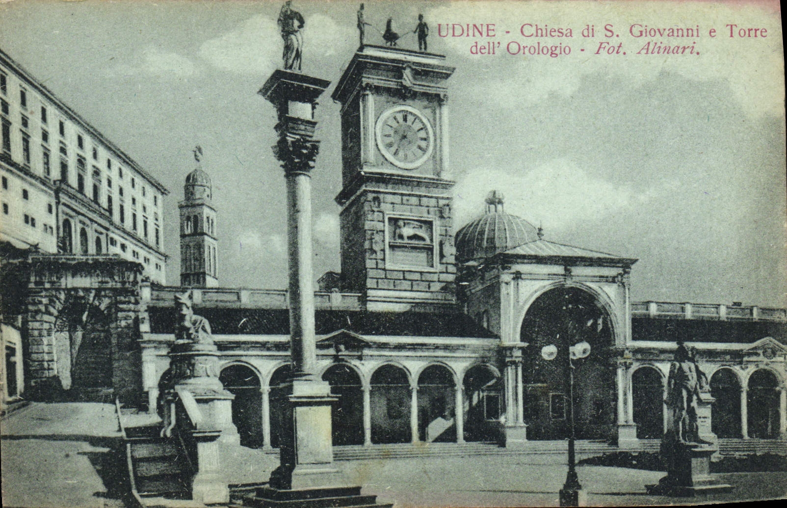 POSTAL Udine Chiesa Juan E Torre LED Orologio de la VENDIMIA