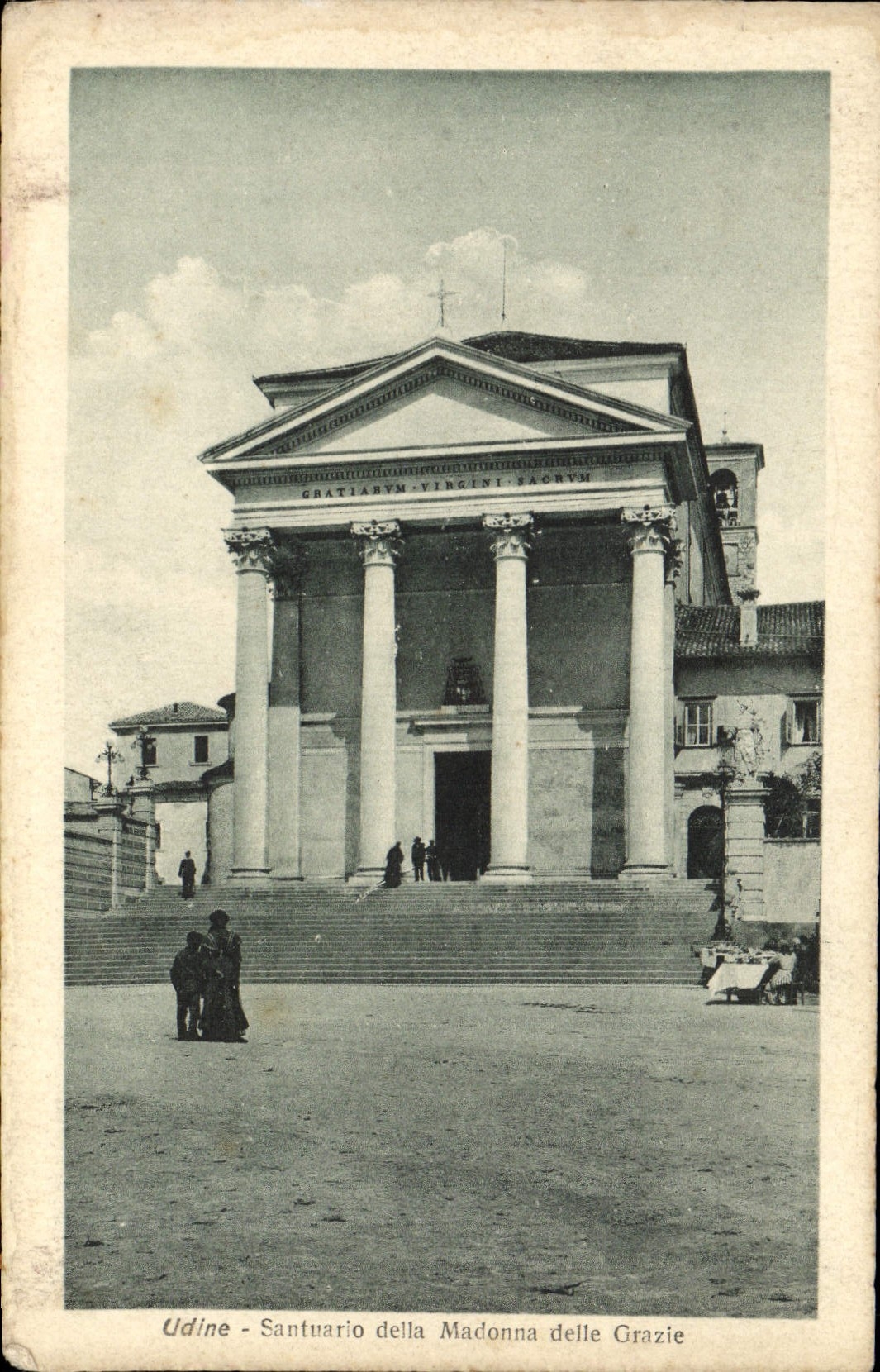 VINTAGE POSTCARD Udine Santuario Beyond delle Madonna Grazie