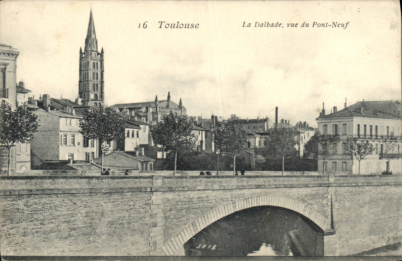 Puente visto Dalbade de Toulouse de la POSTAL de la VENDIMIA nuevo