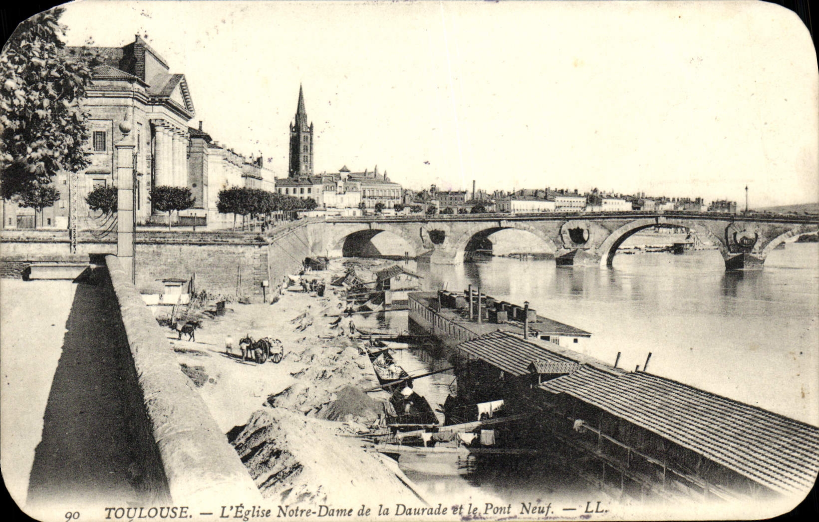 CPA Toulouse L'Eglise Notre Dame De la Daurade et le Pont