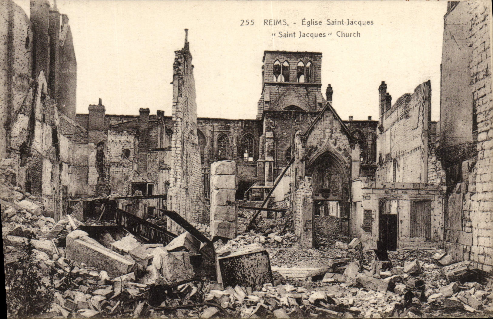 CPA Reims Eglise Saint Jacques Militaria