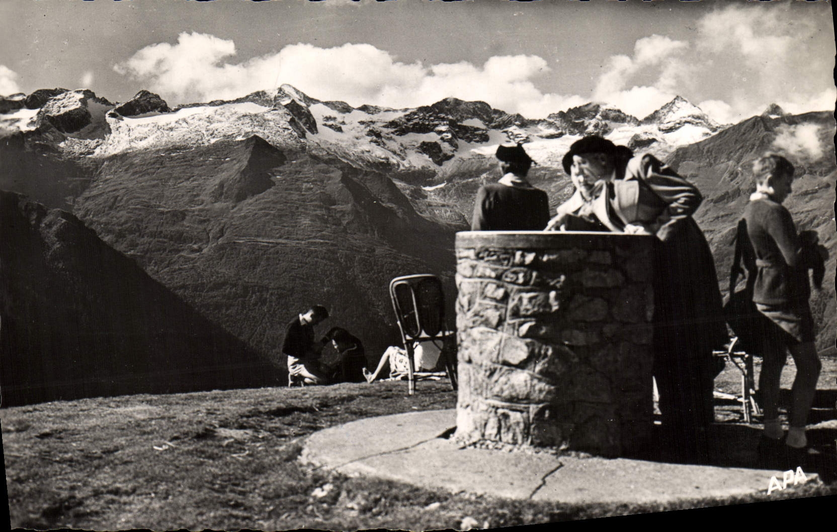 MODERN CARD Luchon Superbagneres Chains of the Pyrenees seen of the table of orientation