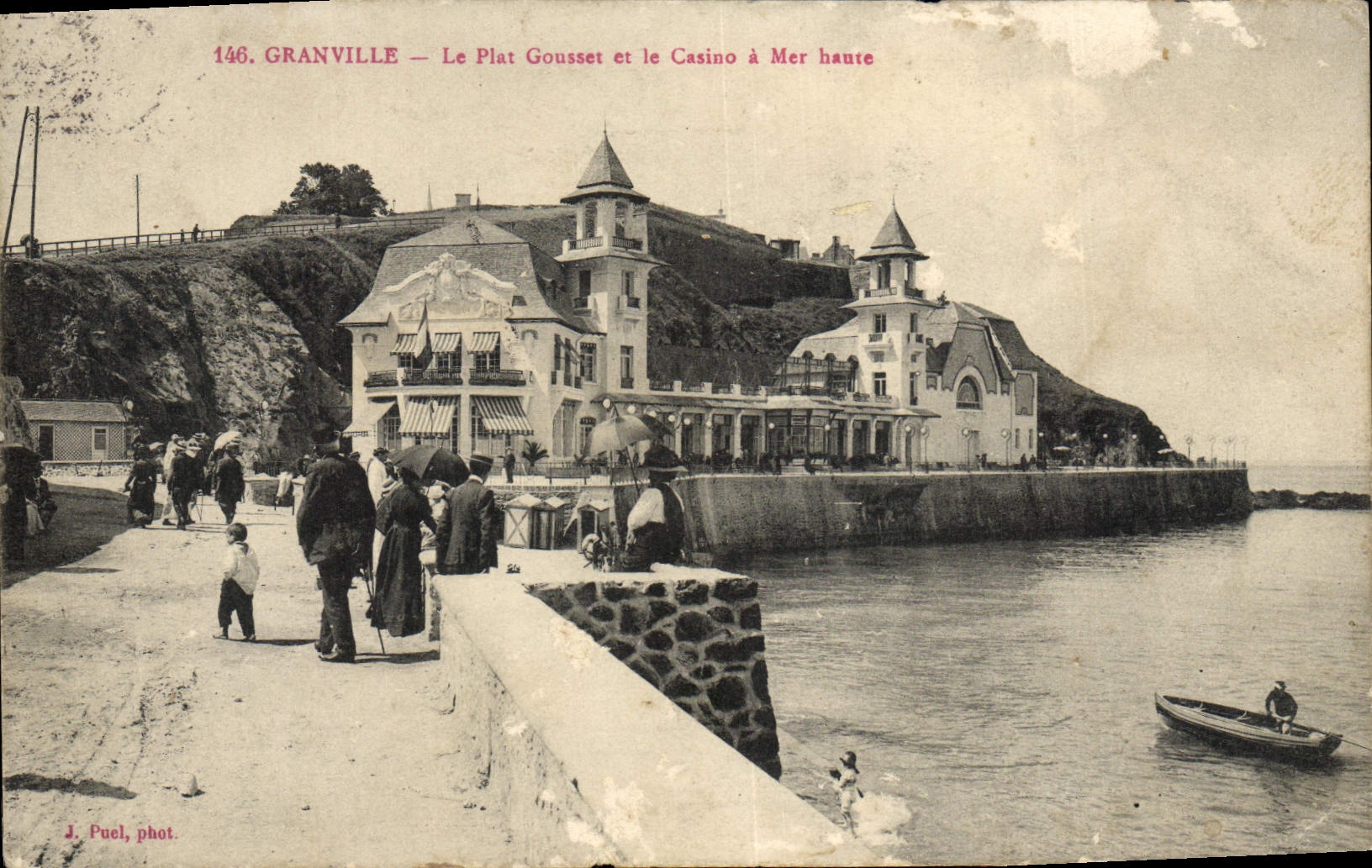 CPA Granville Le Plat Gousset et le Casino a mer haute