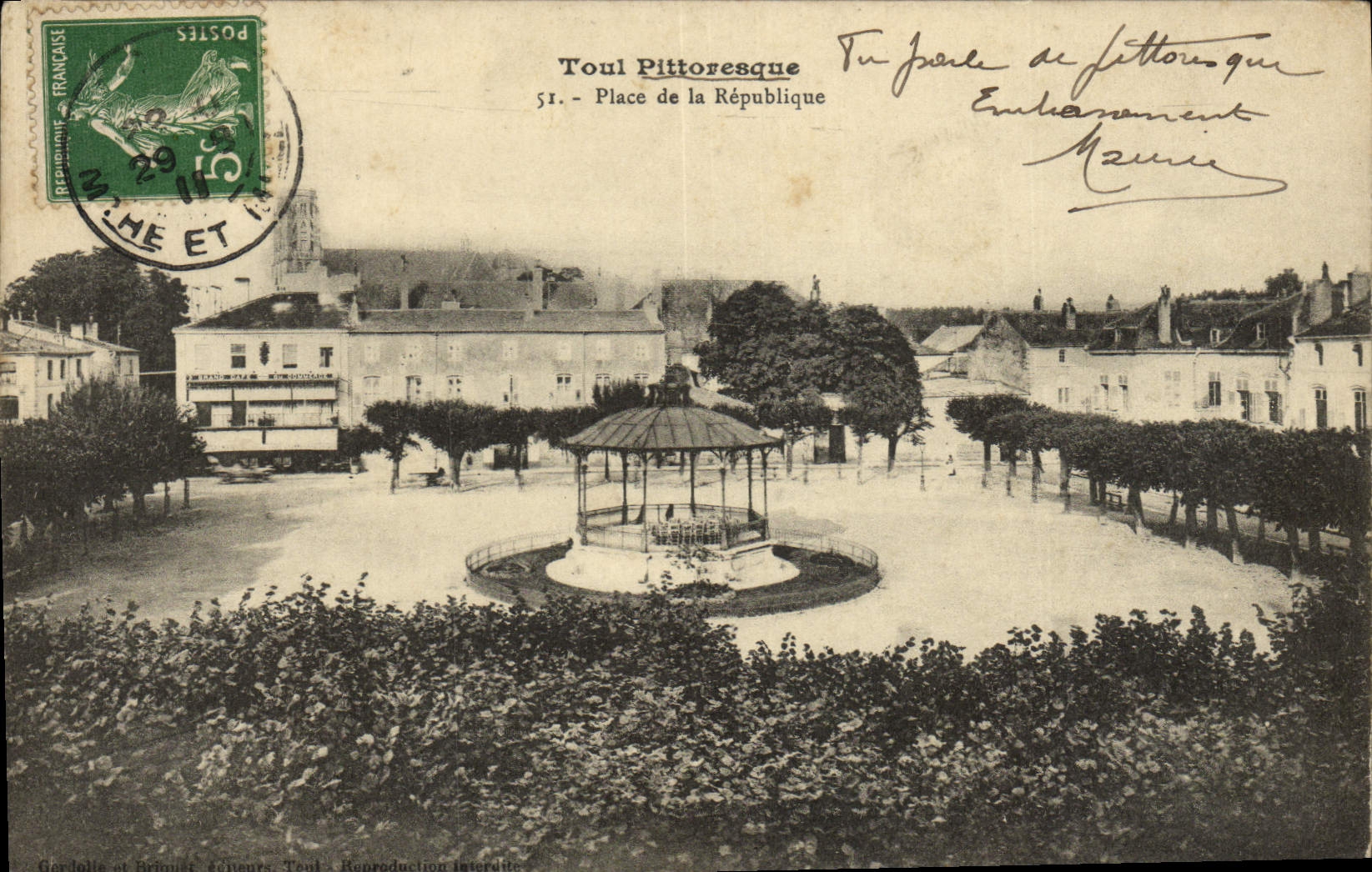 VINTAGE POSTCARD Toul Pittoresque Places Republic
