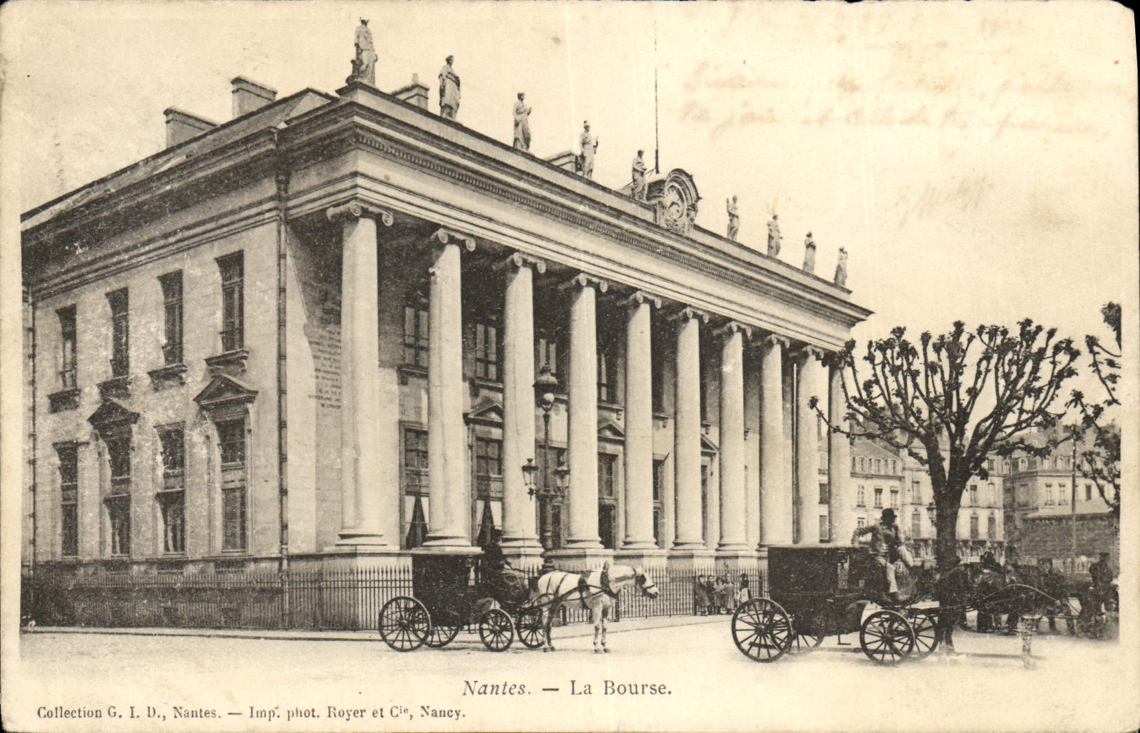 VINTAGE POSTCARD Nantes the Stock Exchange