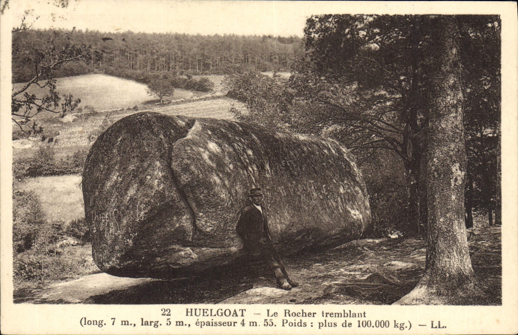 VINTAGE POSTCARD Huelgoat the Trembling Rock