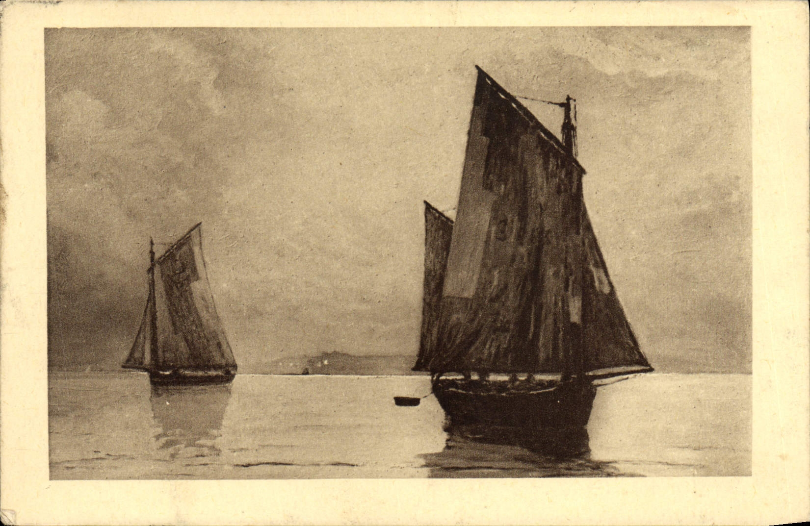 VINTAGE POSTCARD Matignon Morning Boats