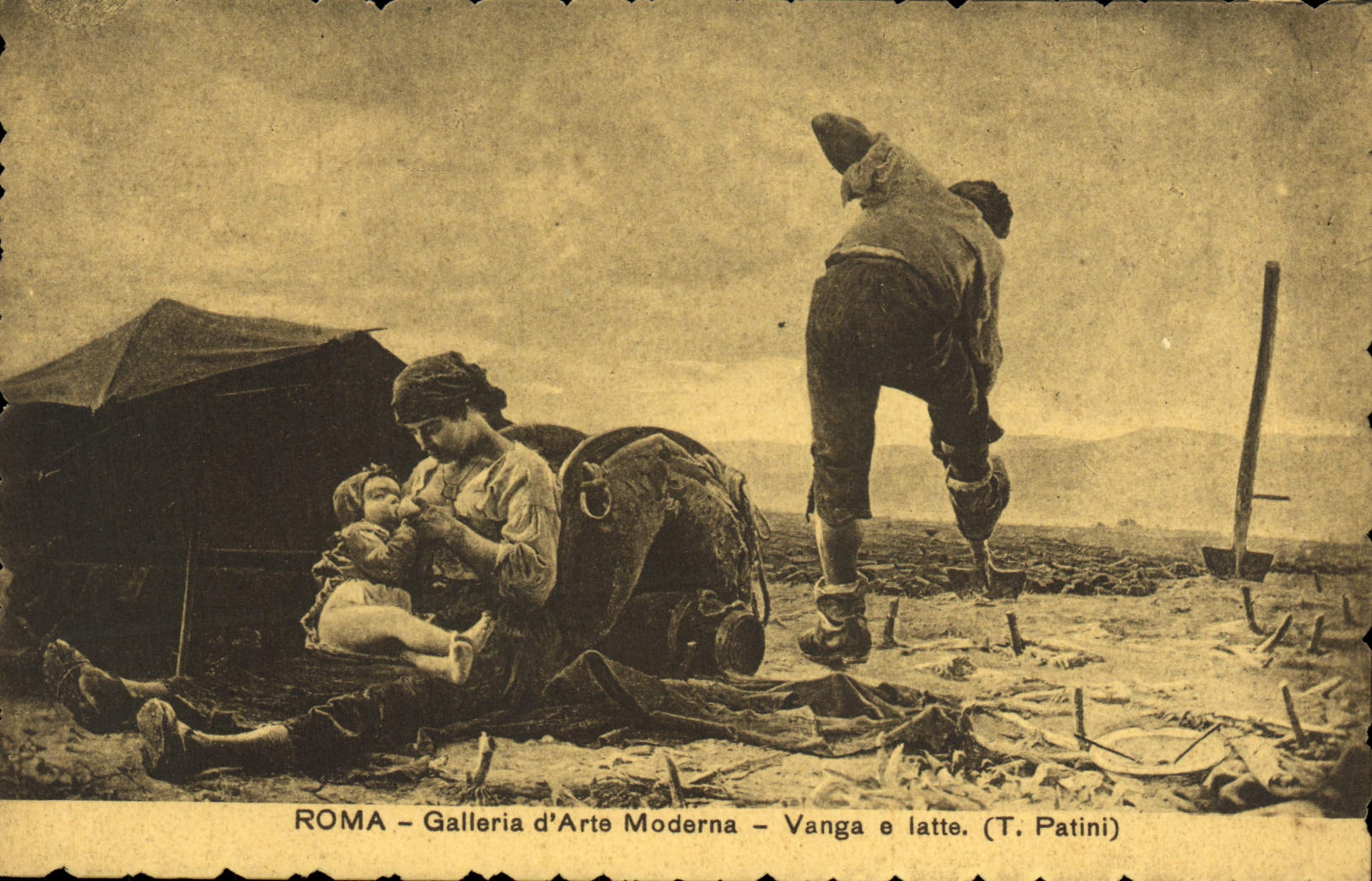 VINTAGE POSTCARD Roma Galleria d' Arte Moderna Vanga has Patini slat