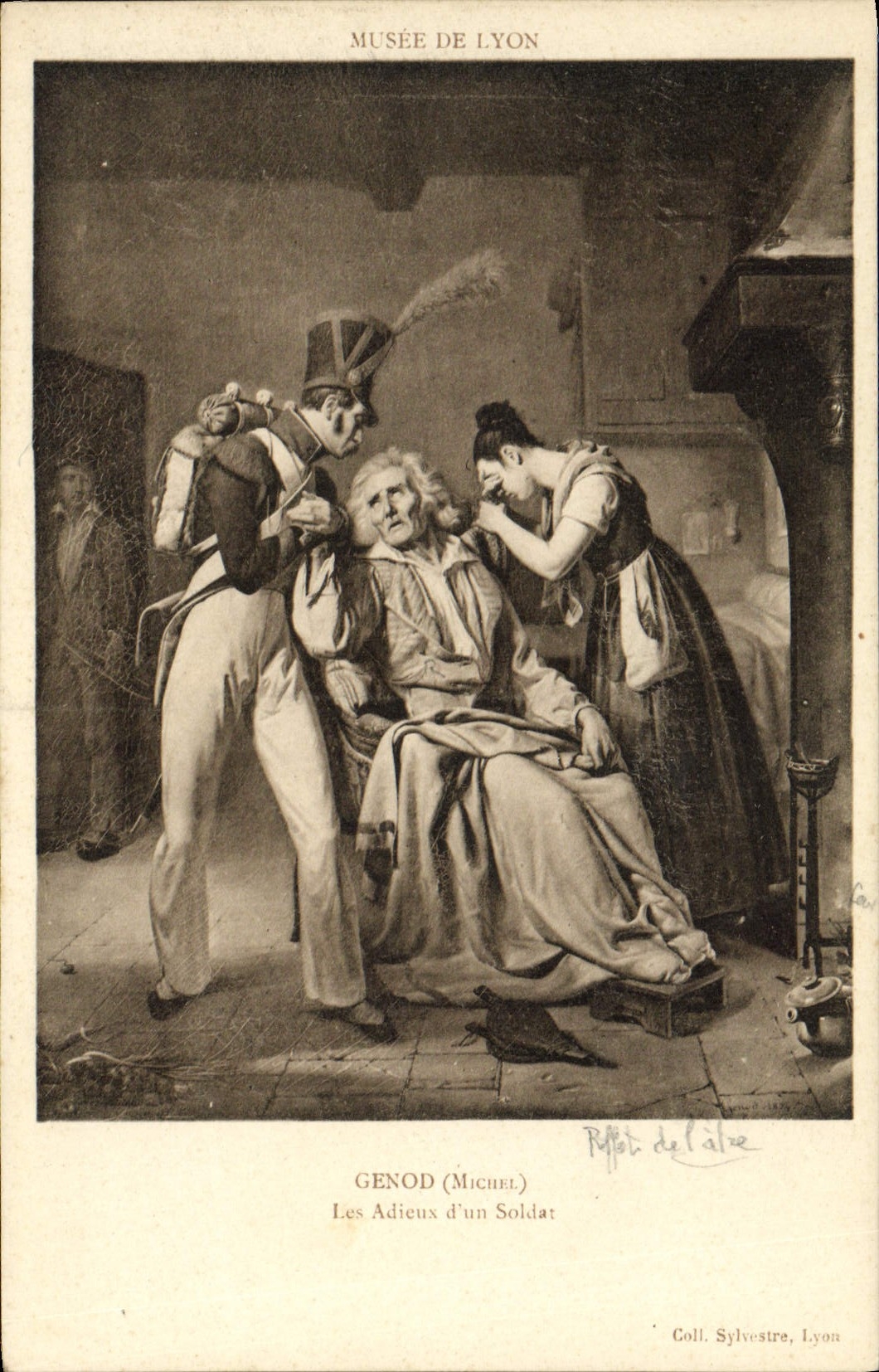 VINTAGE POSTCARD Genod Good-byes Of a Soldier Museum of Lyon Militaria