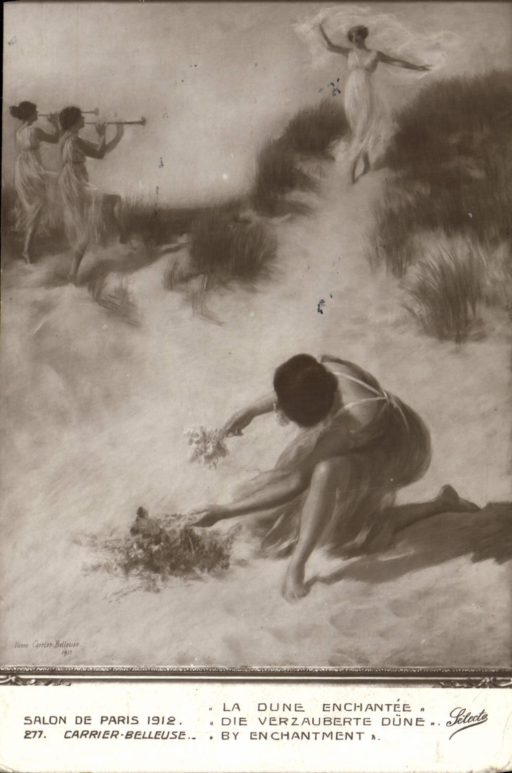 VINTAGE POSTCARD Living room Of Paris 1912 Belleuse Carrier the magic dune