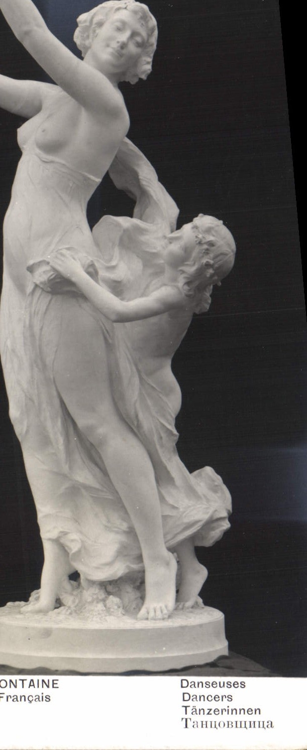 VINTAGE POSTCARD Living room 1912 French Ontaine Dancers