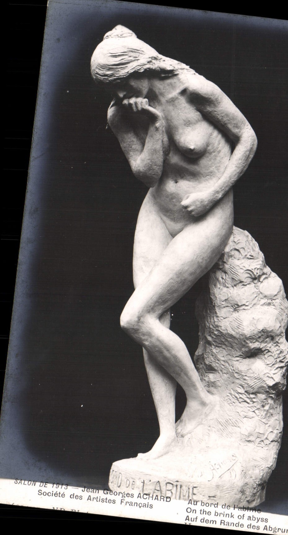 VINTAGE POSTCARD Jean François Achard At the edge of the abyss