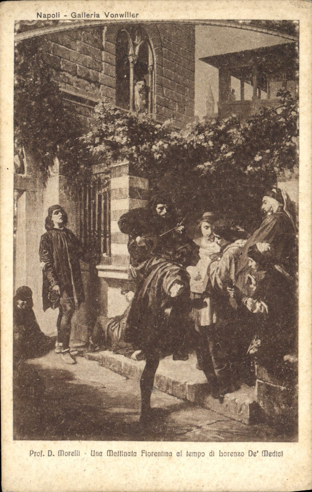 VINTAGE POSTCARD Napoli Galleria Vonwiller Morelli Teacher
