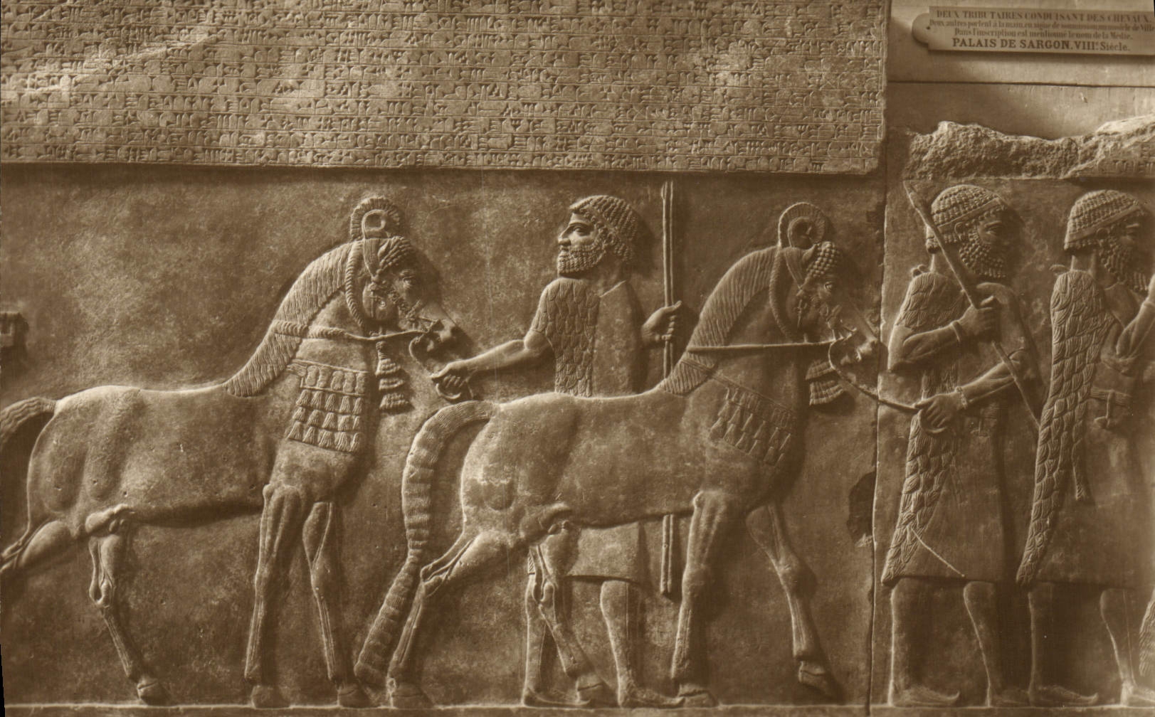 VINTAGE POSTCARD Asian Louvre Antiquities Procession