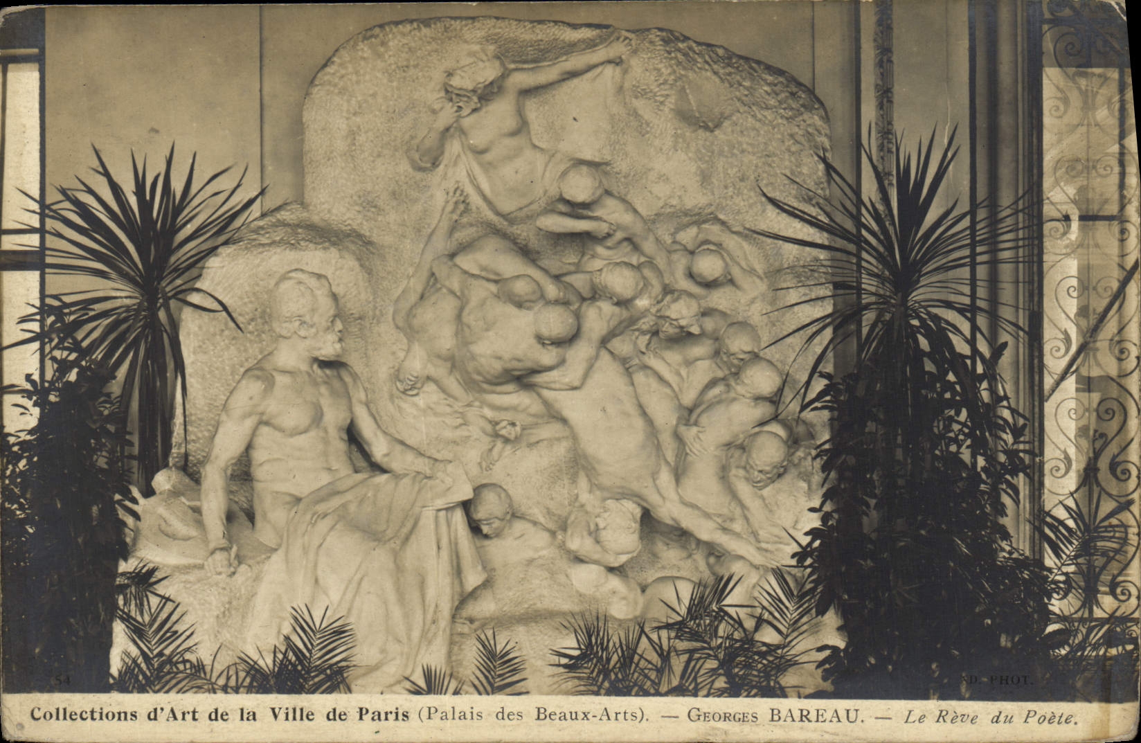 VINTAGE POSTCARD Collections Of Art Of the Town Of Paris Georges Bareau the dream of the poet