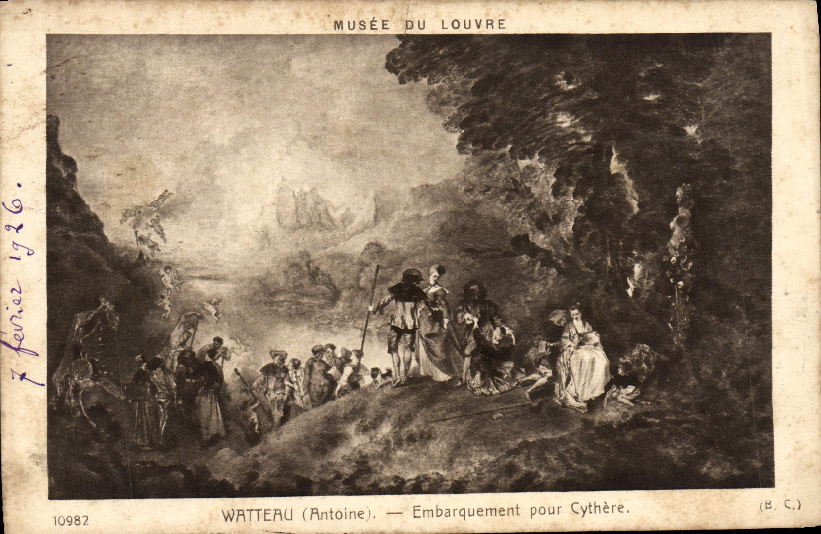 VINTAGE POSTCARD Museum Of Louvre Watteau Loading For Cythere